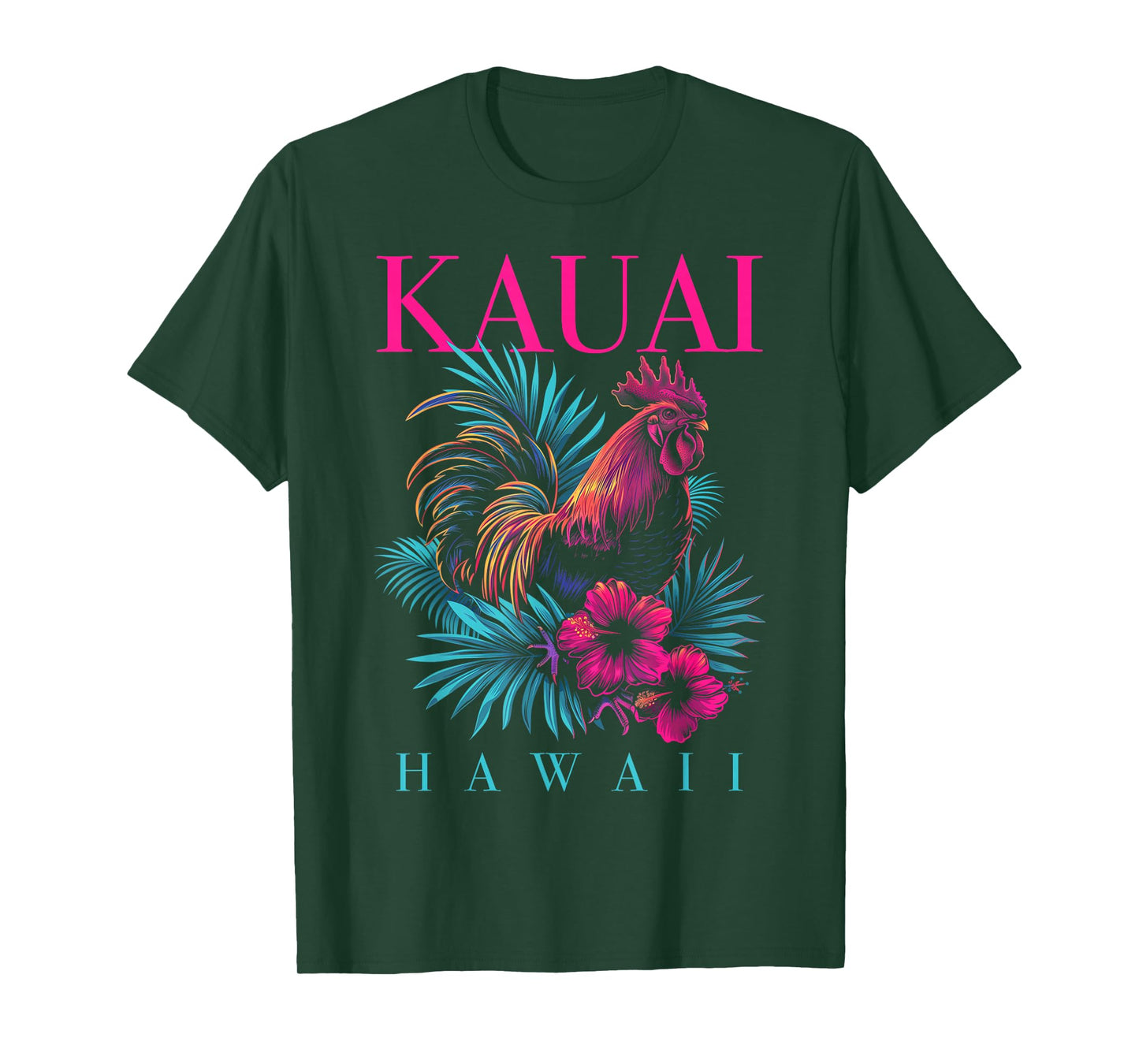 Kauai Hawaii Chicken Hawaii Hawaii Hibiscus Flowers Vintage T-Shirt