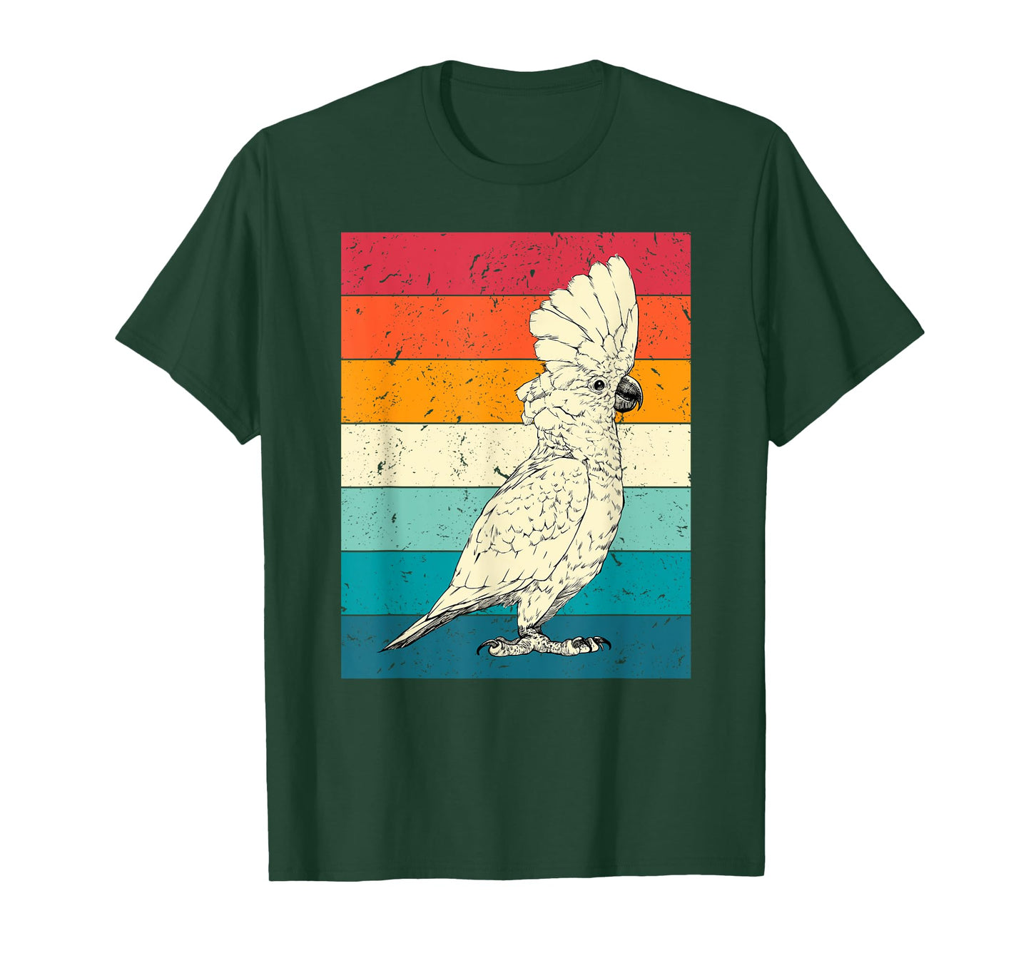 Retro Vintage Umbrella Cockatoo Sunglasses Parrot Bird T-Shirt