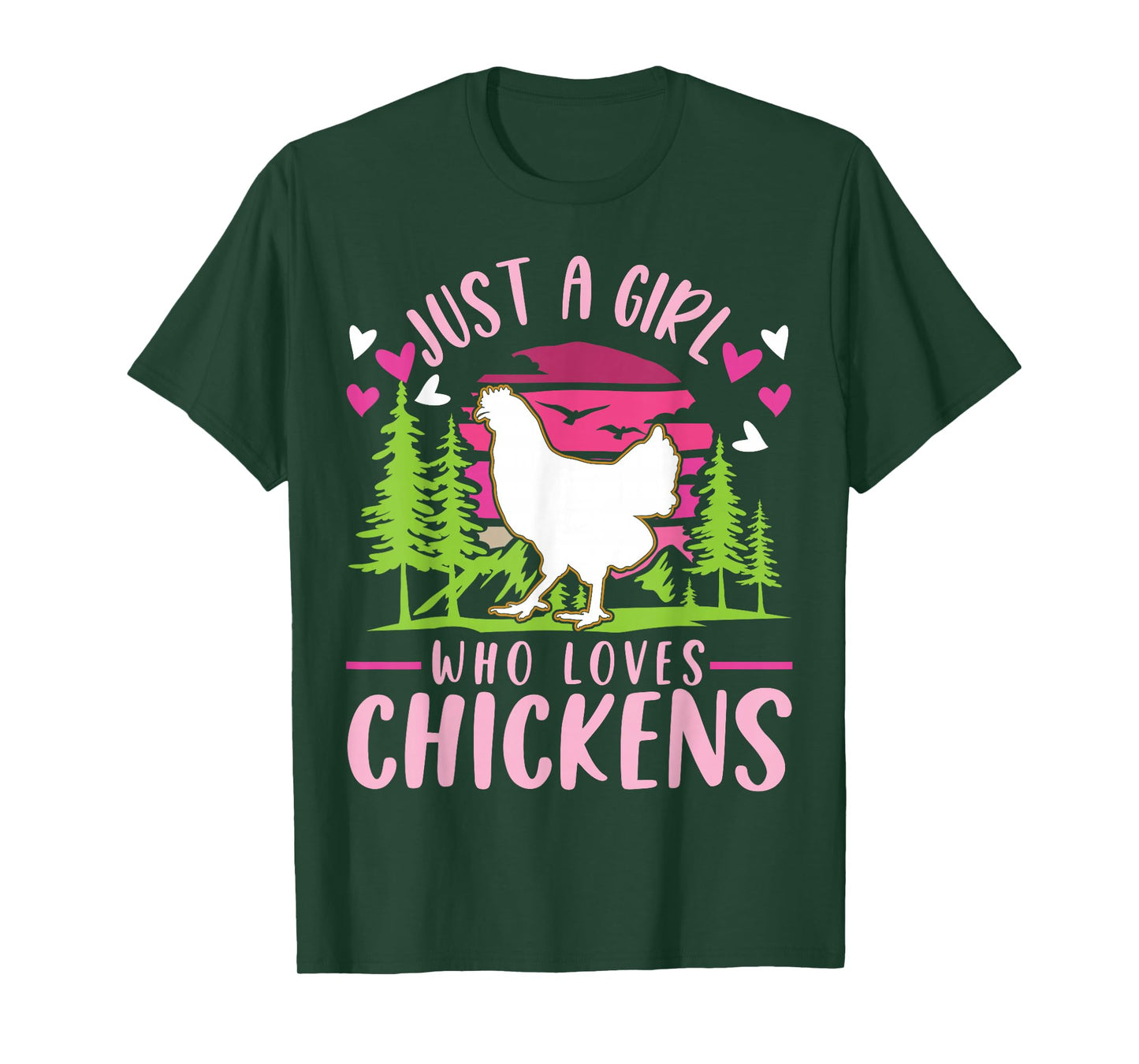 Just a girl who loves Chickens Girl Farmer T-Shirt