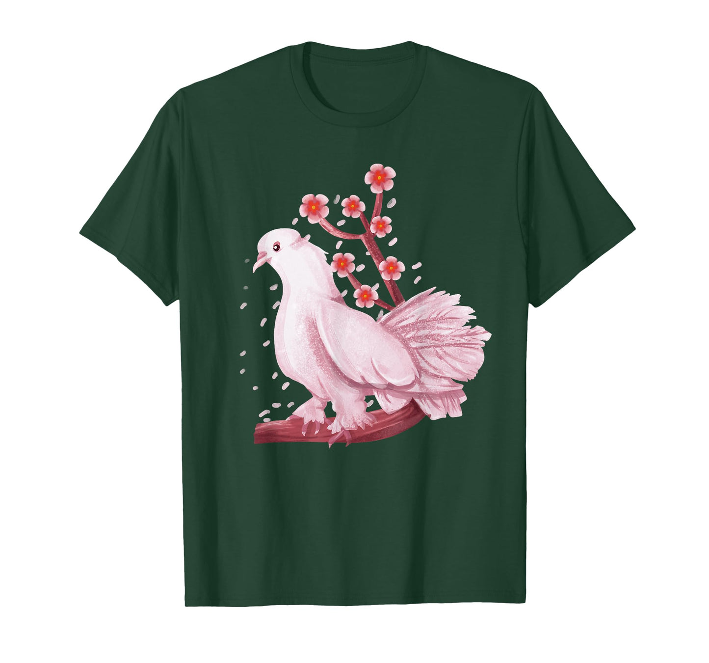 Vintage Dove Pigeon Bird Shirt Gift Japanese Cherry Blossom T-Shirt