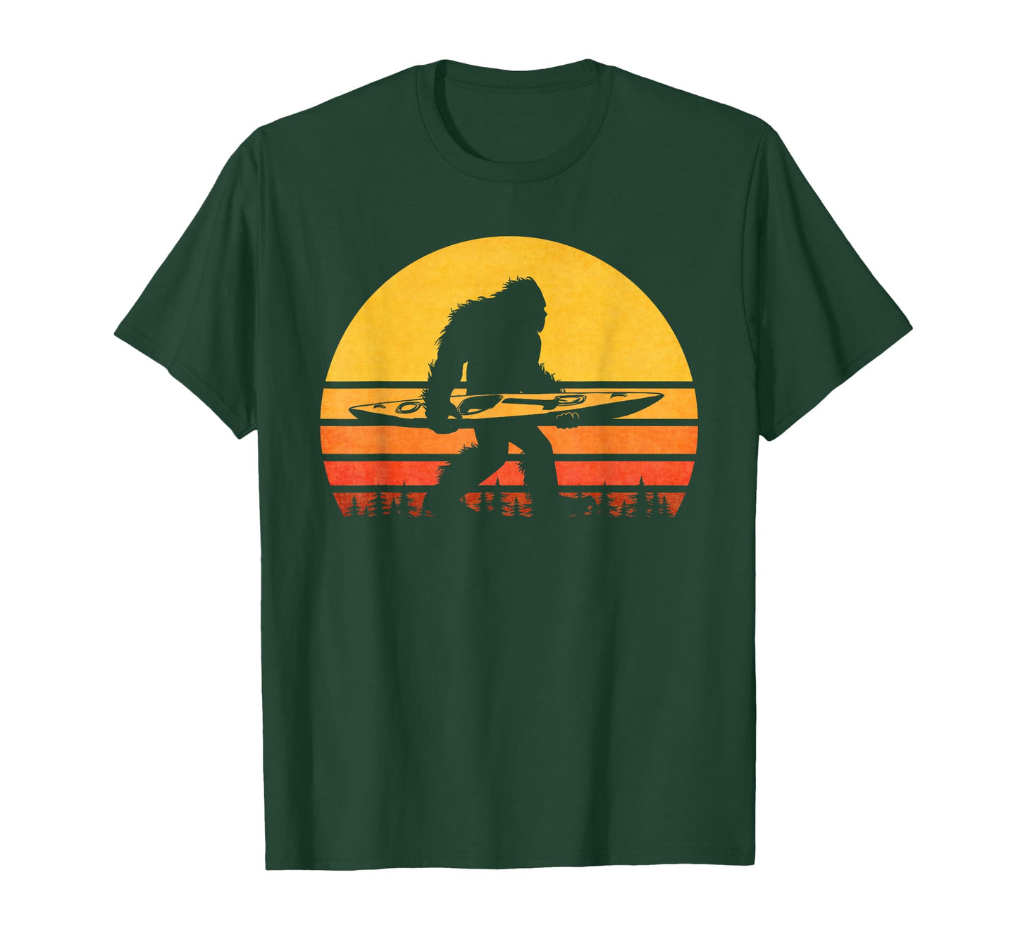 Bigfoot Kayak Gift Apparel Retro Classic Unisex T-Shirt Black Small Kayaking T-Shirt