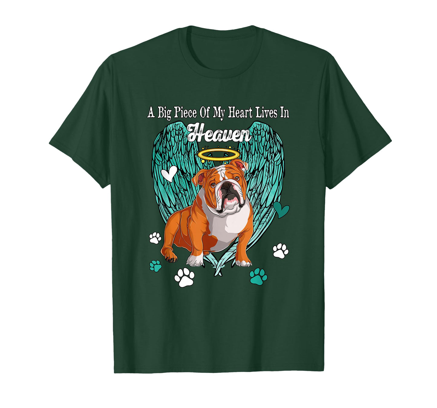 Heart Lives In Heaven Costume English Bulldog Memories Owner T-Shirt