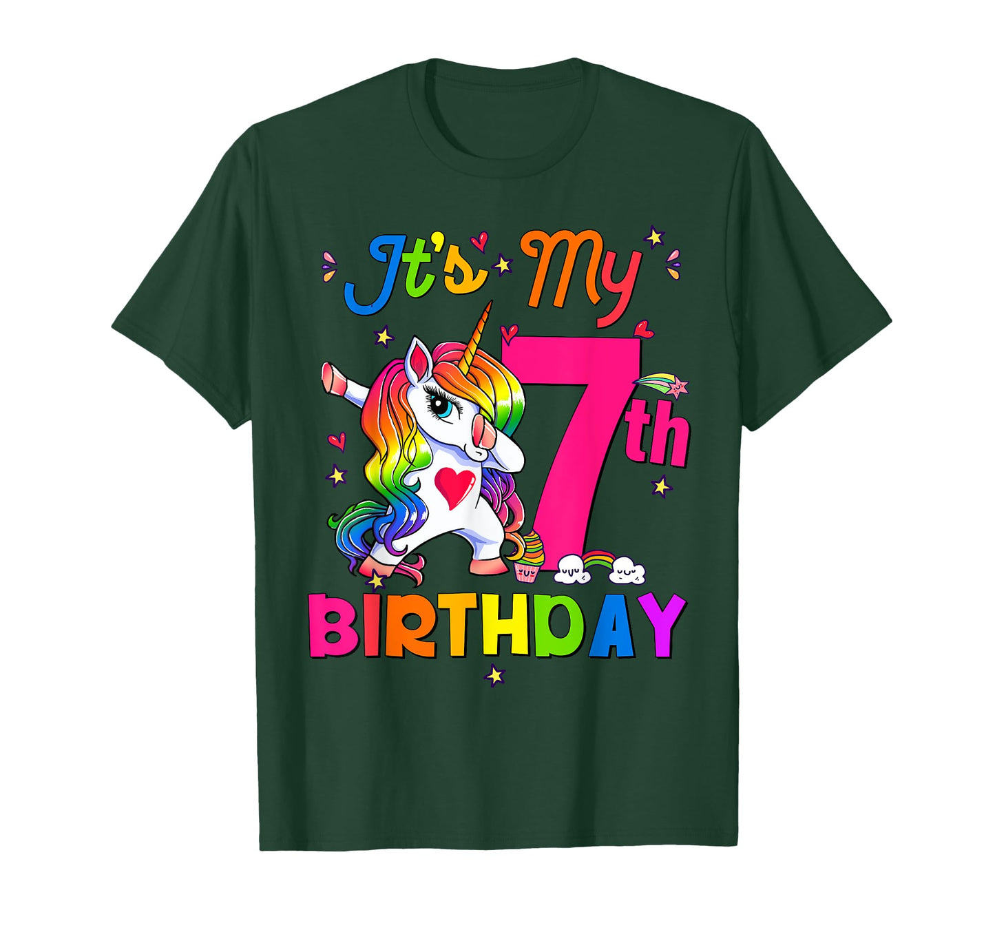 7 Years Old Unicorn It's My 7th Birthday Girl Party T-Shirt