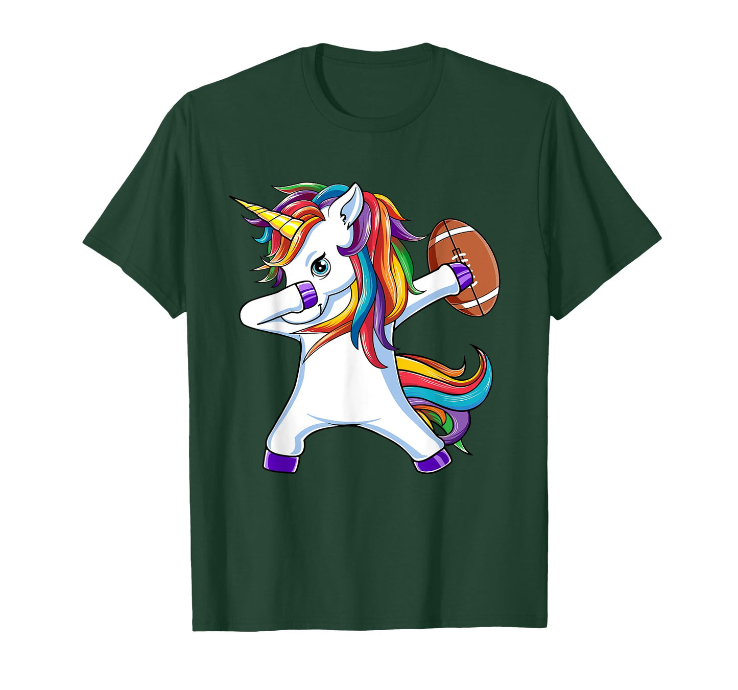 Funny Dabbing Unicorn American Football Gift For Girls Women T-Shirt