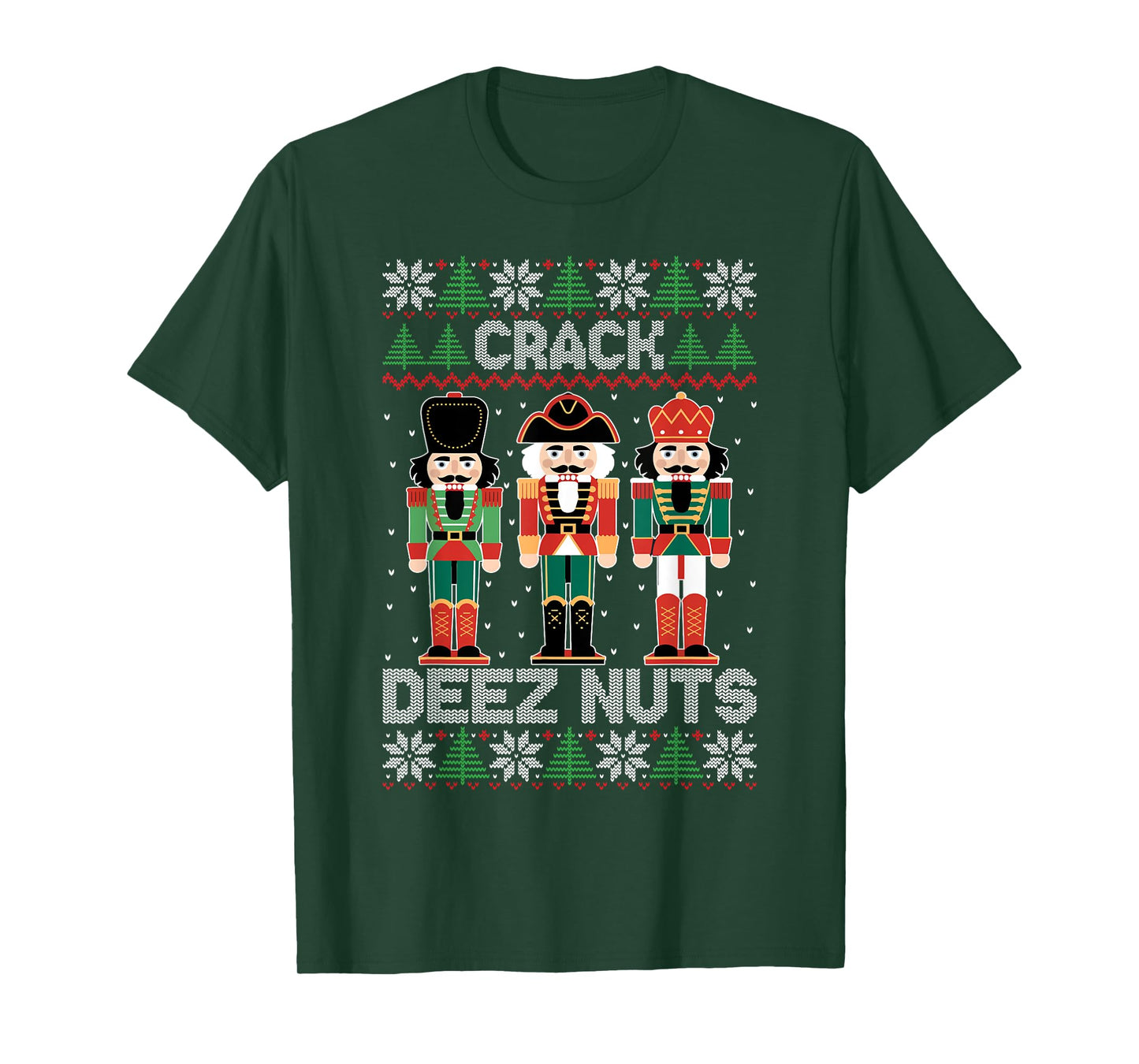Crack Deez Nuts Funny Ugly Sweater Christmas T-Shirt