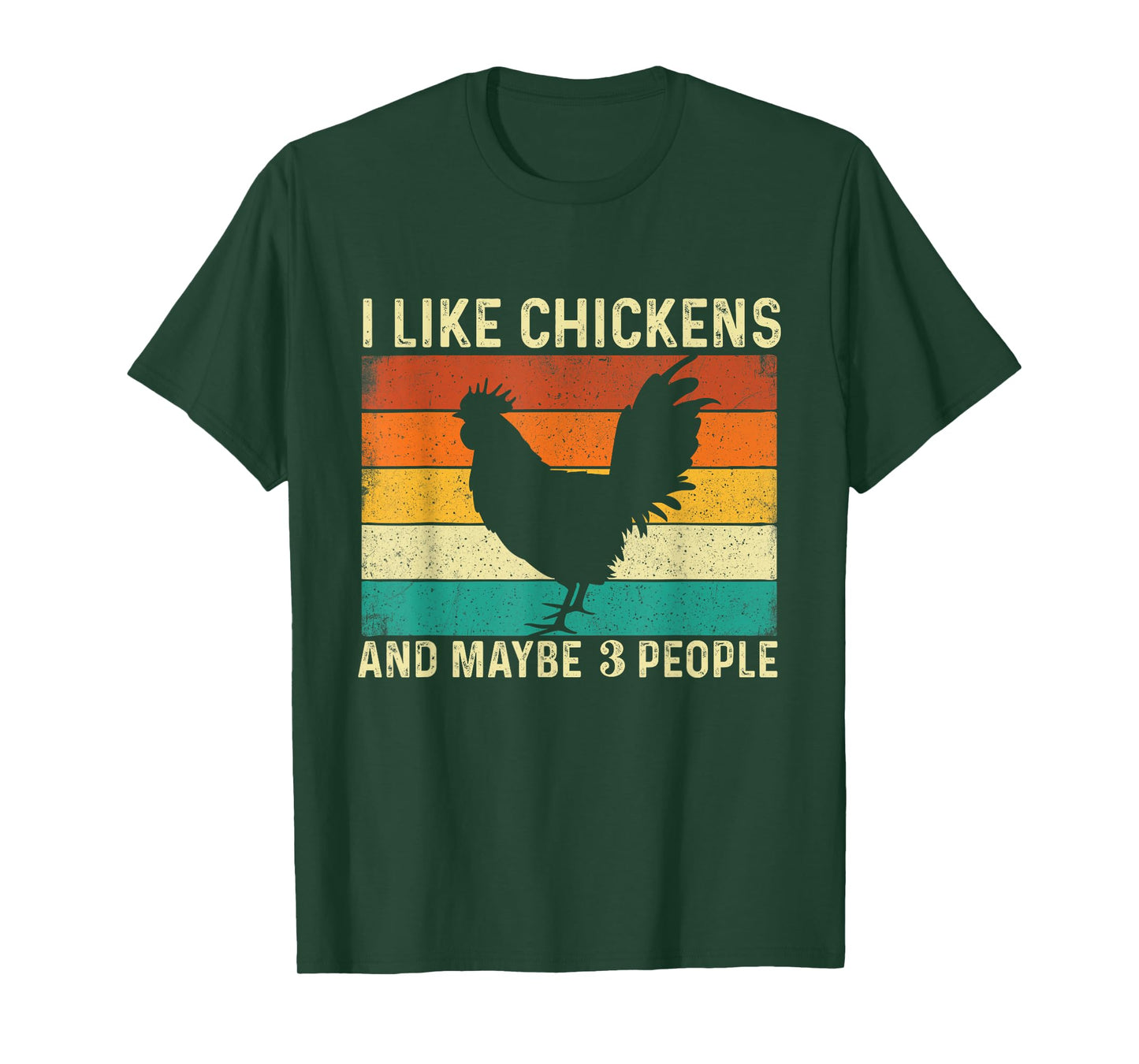 I Like Chickens And Maybe 3 People - Retro Chicken Farmer T-Shirt