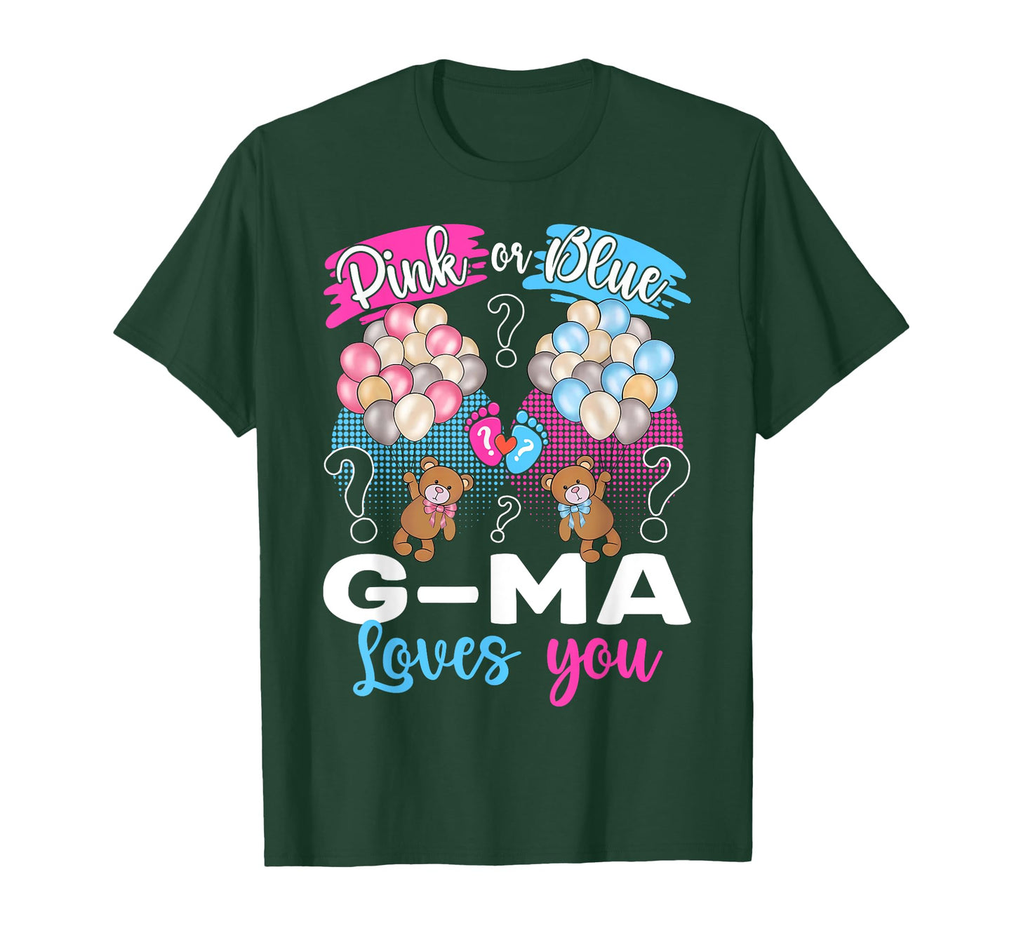 Bears Pink Or Blue G-Ma Loves You Gender Reveal T-Shirt