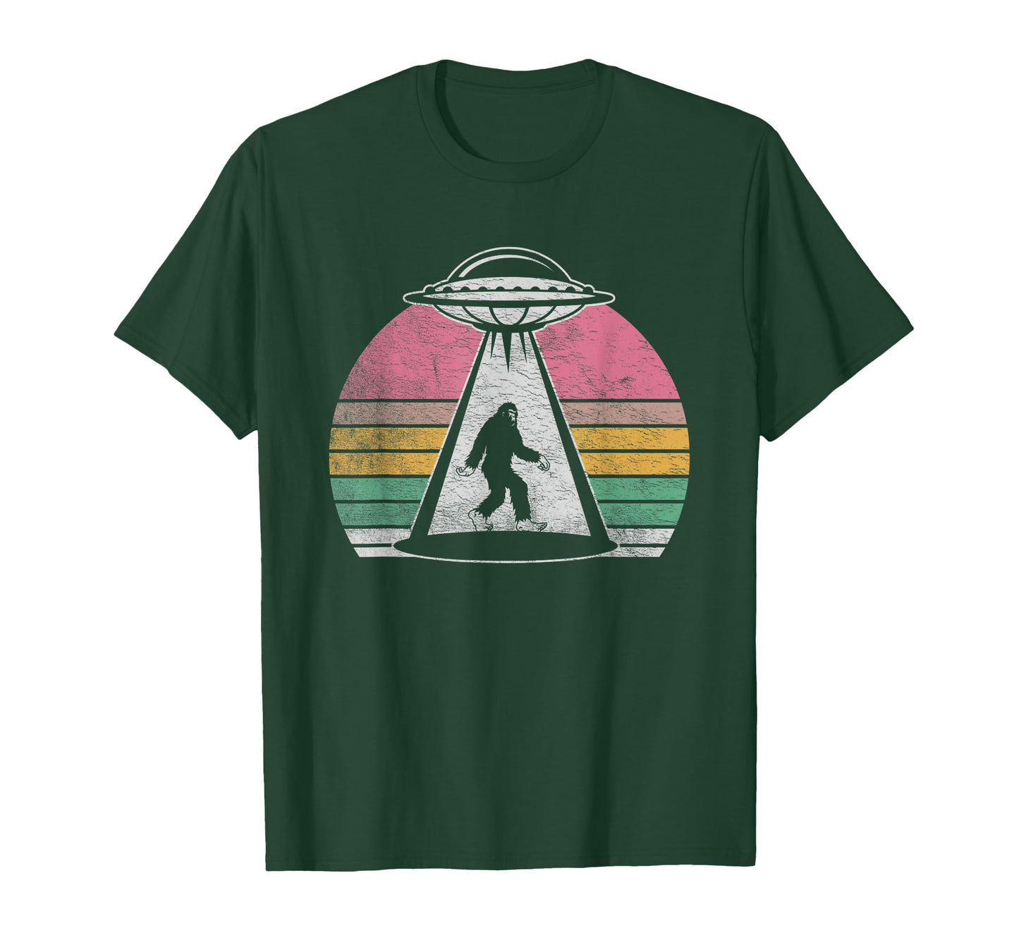 Retro Vintage Bigfoot UFO Shirt Funny Alien Abduction Weird T-Shirt