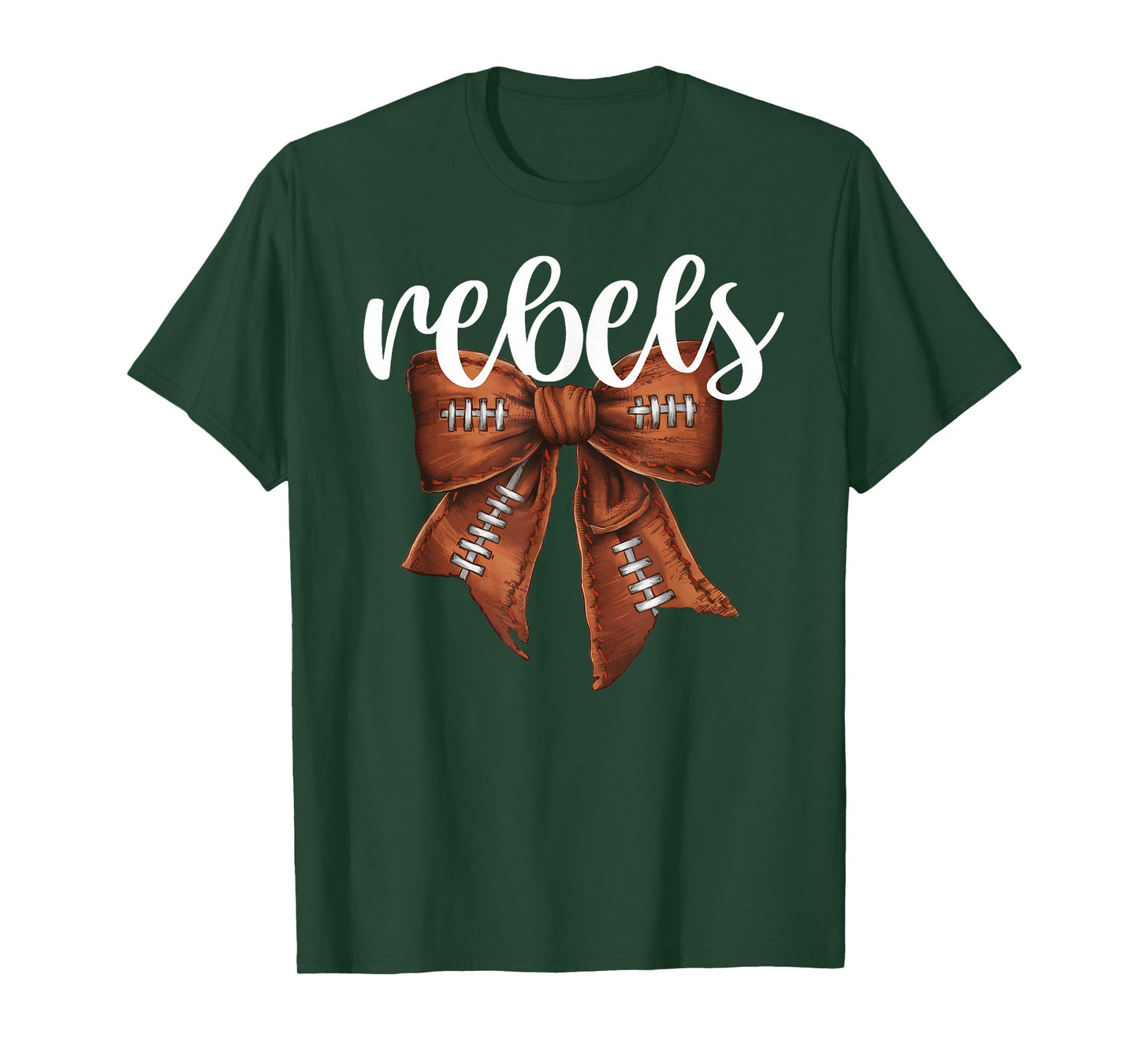 Rebels Football Bow School Spirit Team Mascot Game Night T-Shirt