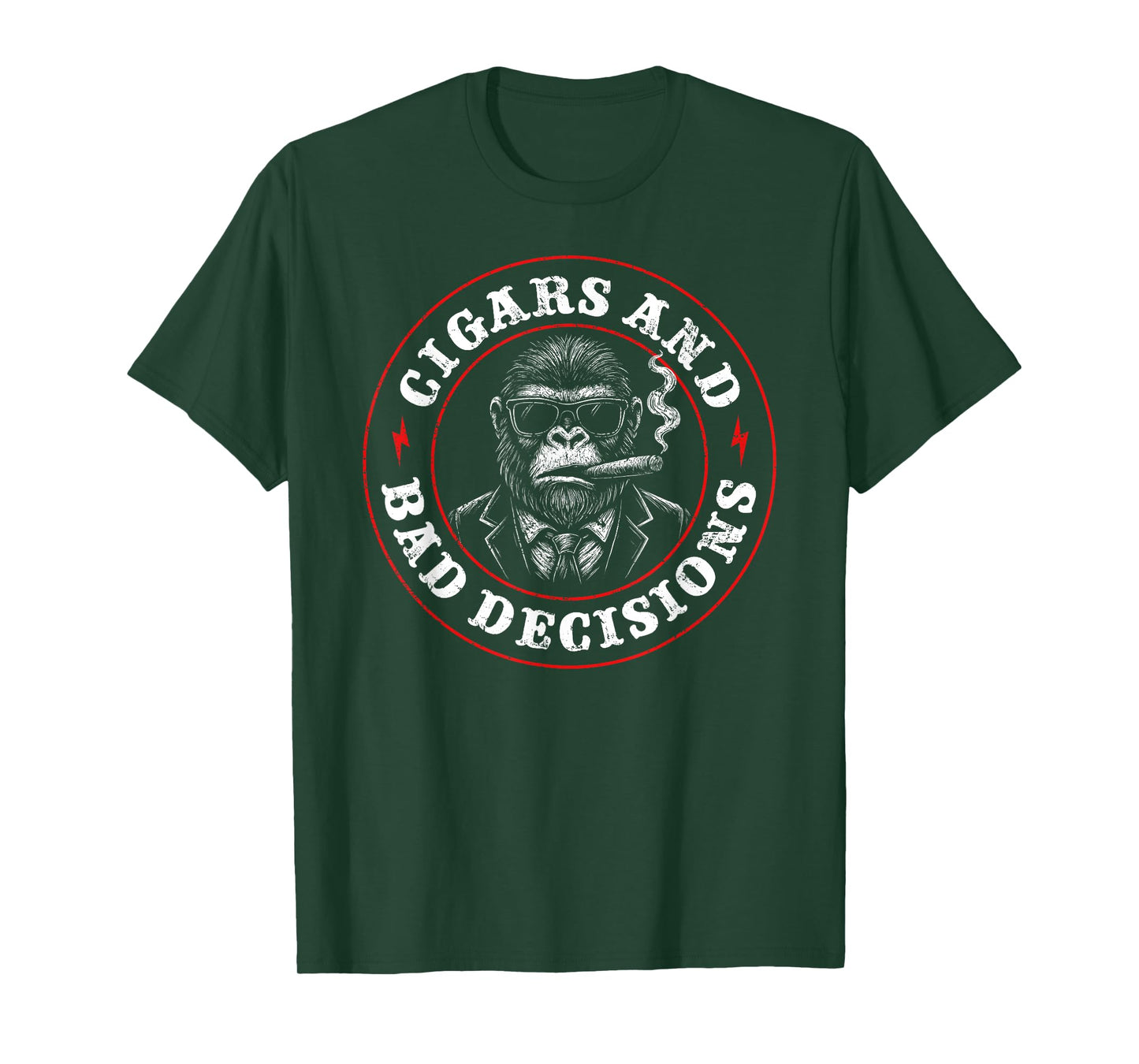Funny Monkey Cigars And Bad Decisions T-Shirt