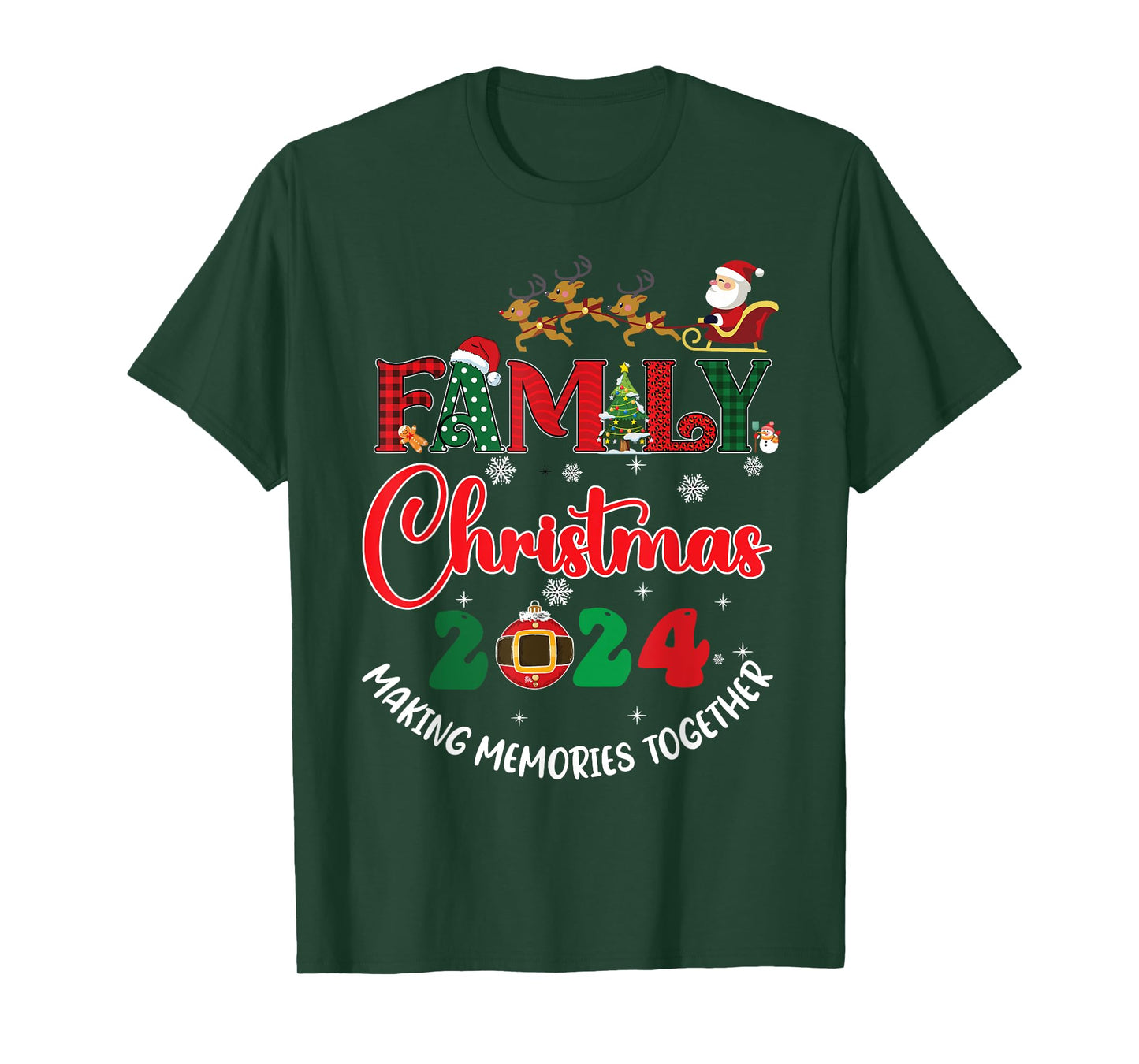 Family Christmas 2024 Matching Xmas Making Memories Together T-Shirt