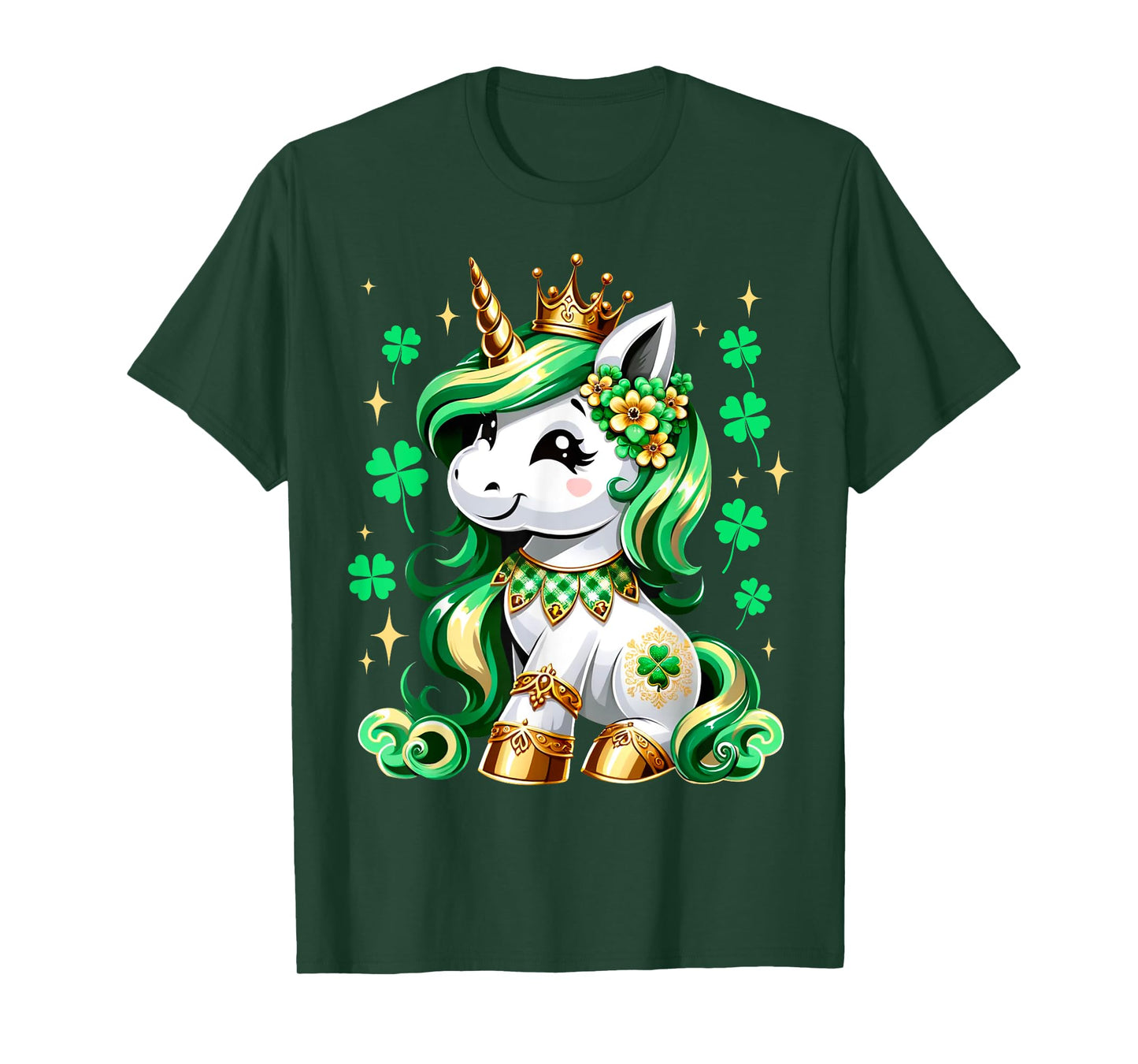 Cute Unicorn Shamrock St Patricks Day Girls Kids Lepricorn T-Shirt