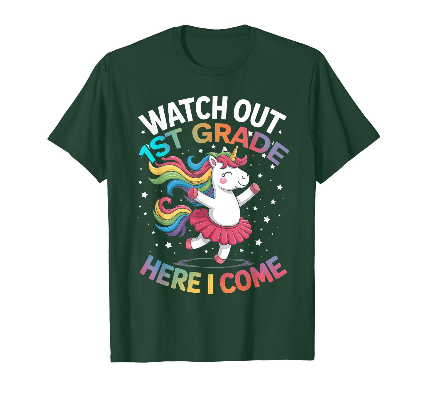 Watch Out 1st Grade Here I Come Unicorn Girls Back To School T-Shirt
