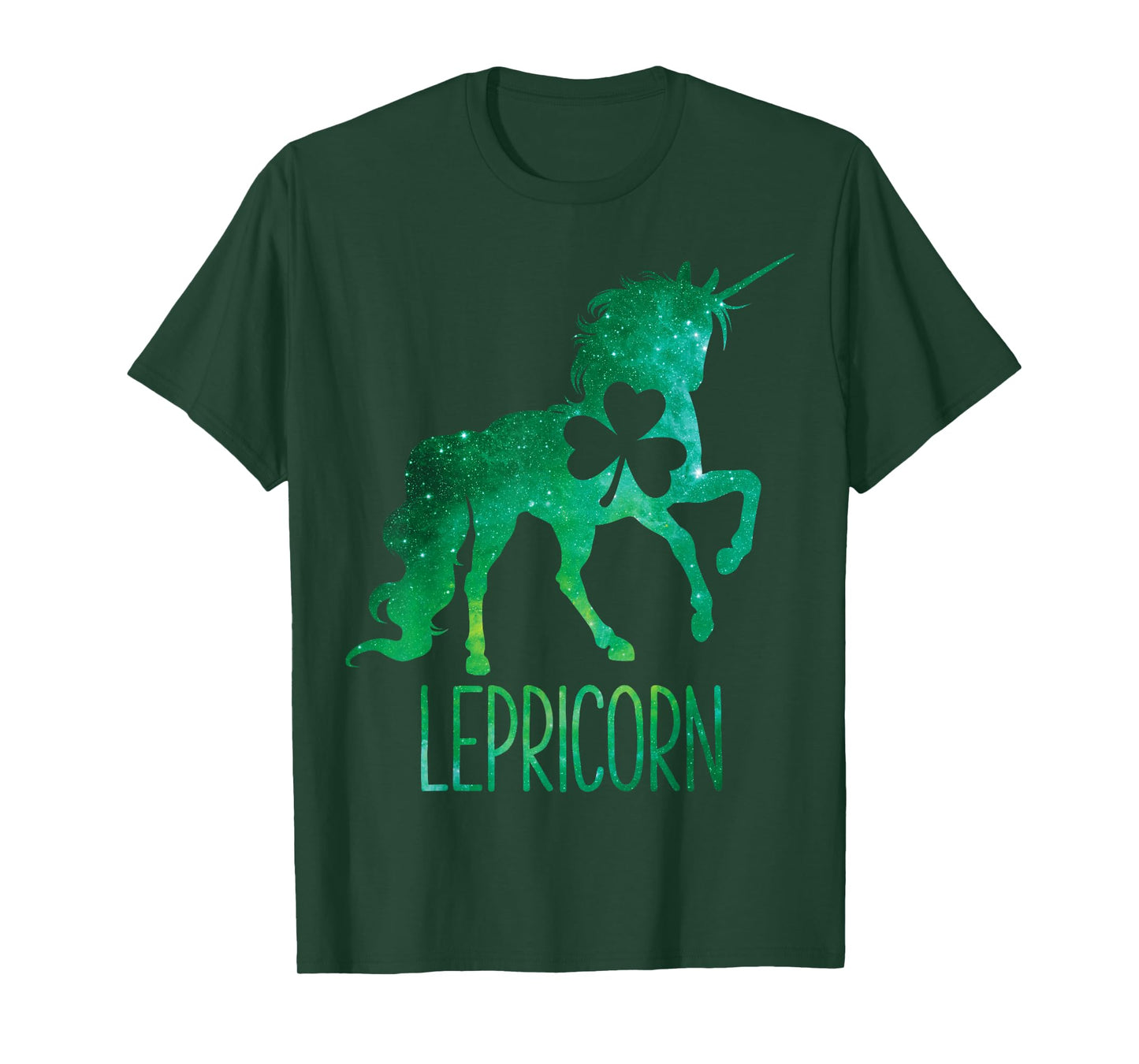 Lepricorn Unicorn St Patricks Day Girls Women Shamrock Space T-Shirt