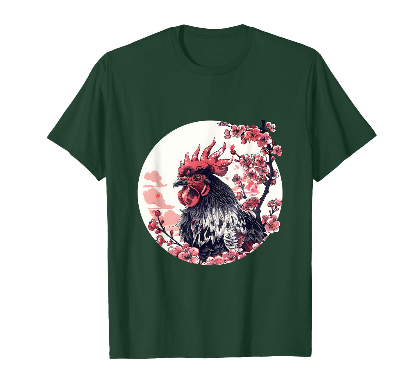 Japanese Cherry Blossom Aesthetic Chicken Farmer T-Shirt
