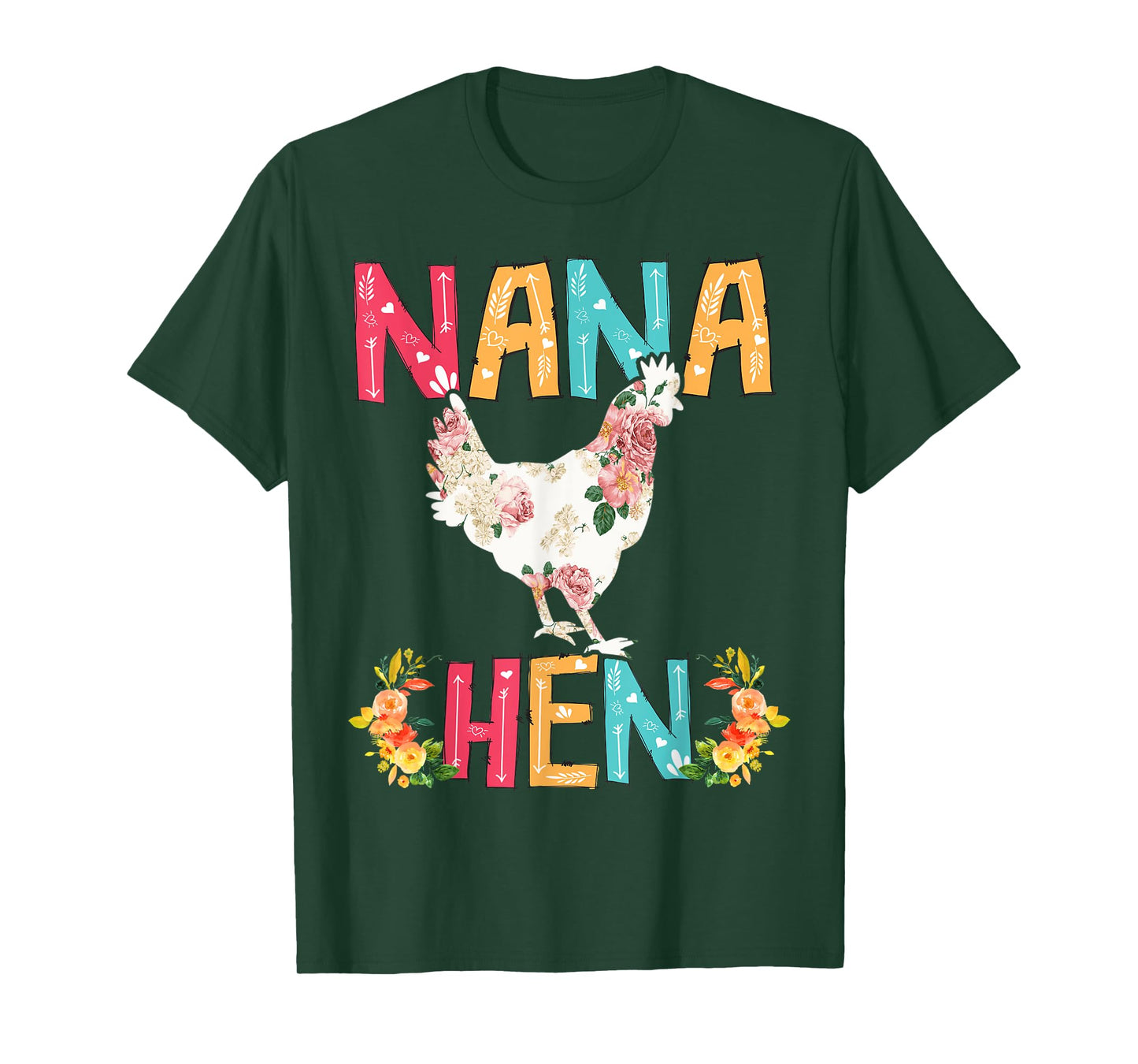 Happy Mother's Day Proud Nana Floral Chicken Hen Lover T-Shirt