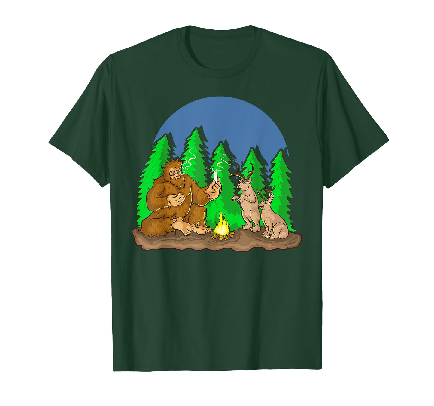 Pot Smoking Bigfoot Jackalope Cryptozoology Shirt Gift T-Shirt