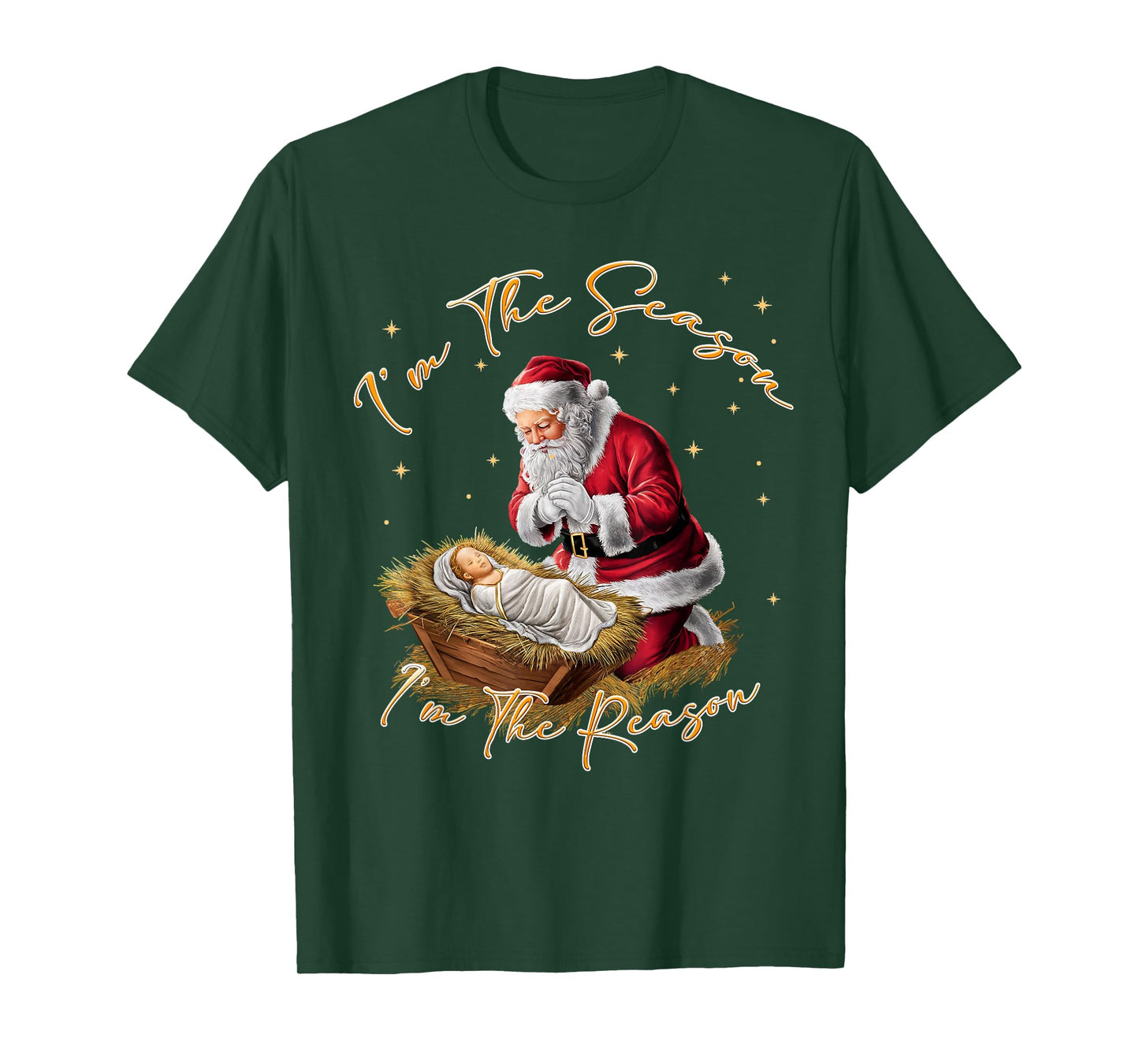 Retro I'm The Season I'm The Reason Santa Religious Xmas T-Shirt