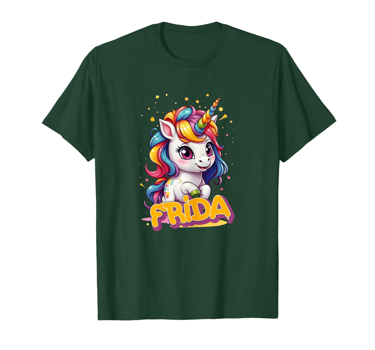 FRIDA - Adorable girl name with beautiful Unicorn T-Shirt