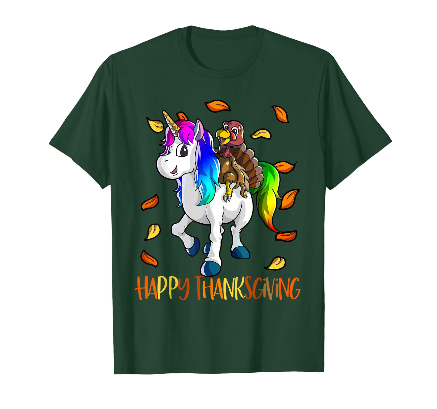 Unicorn Thanksgiving Shirt Girls Kids Unicorn Turkey T-Shirt