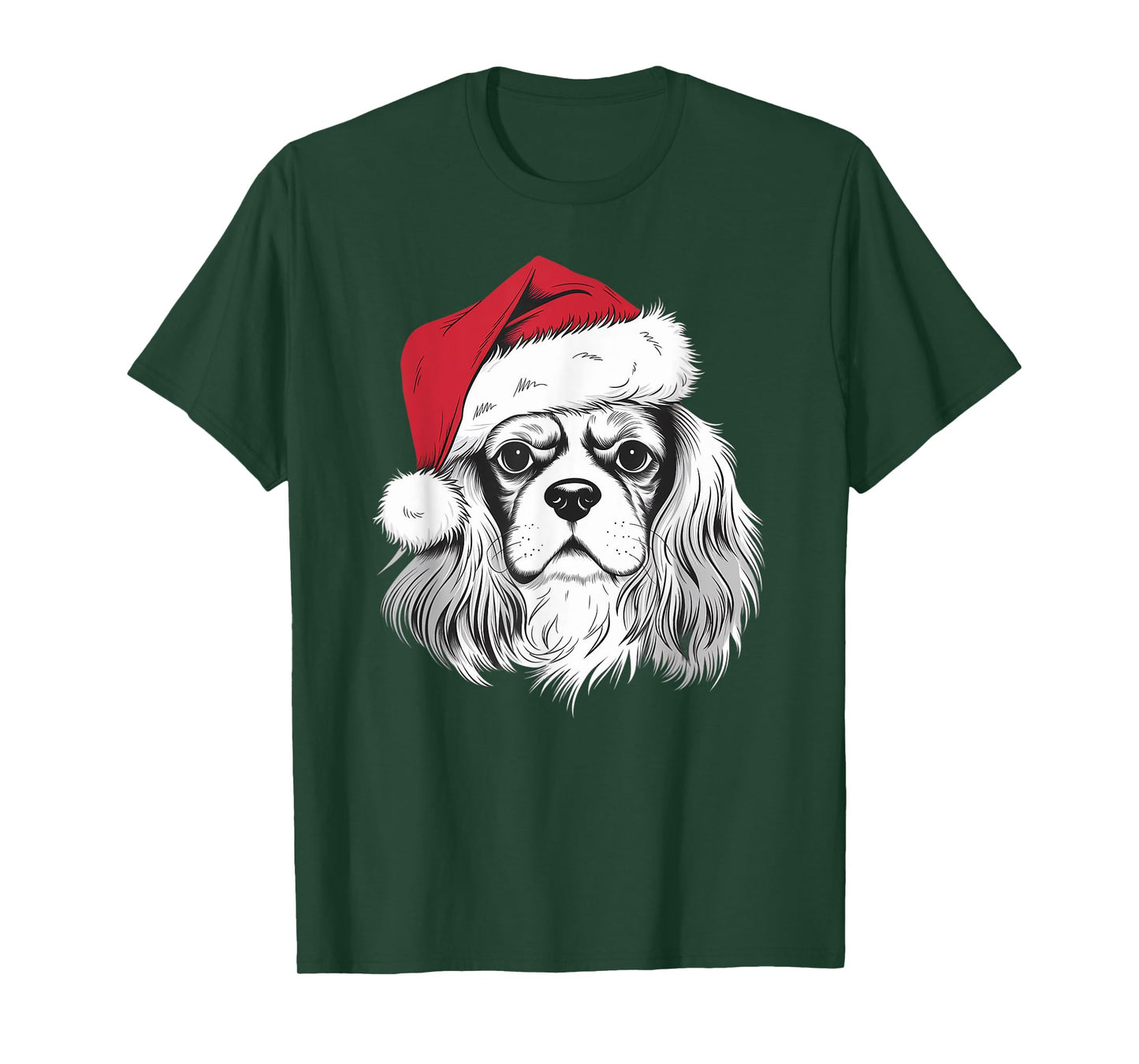 Cavalier Santa on Cavalier King Charles Spaniel Christmas T-Shirt