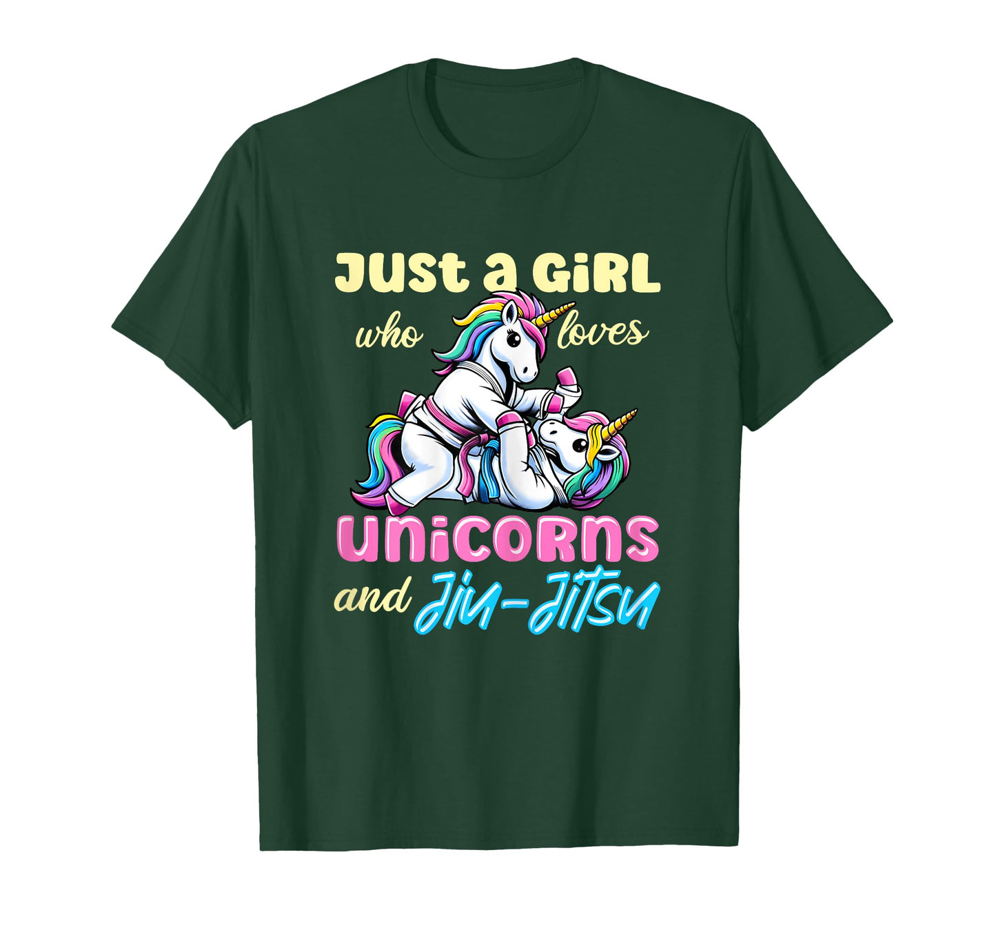 Just A Girl Who Loves Unicorns And Jiu-Jitsu Jujitsu Jujutsu T-Shirt