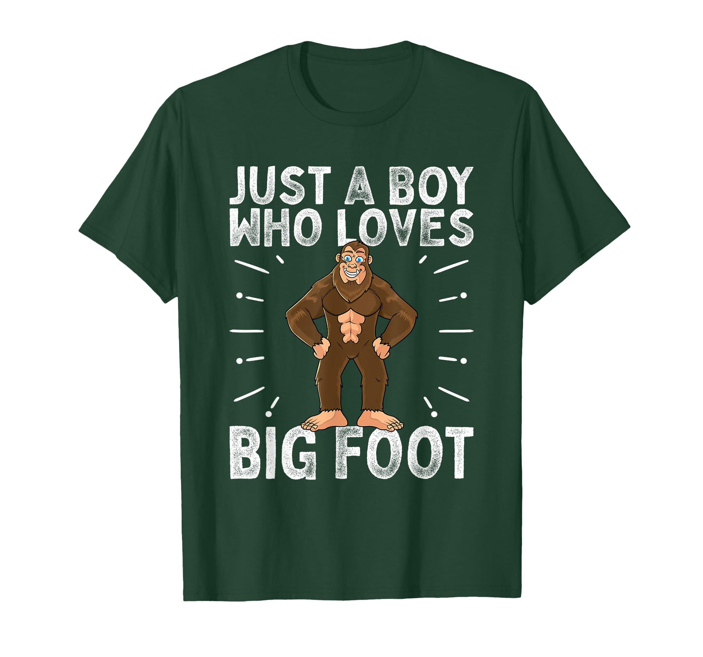 Bigfoot Just A Boy Who Loves Sasquatch Funny Retro Vintage T-Shirt
