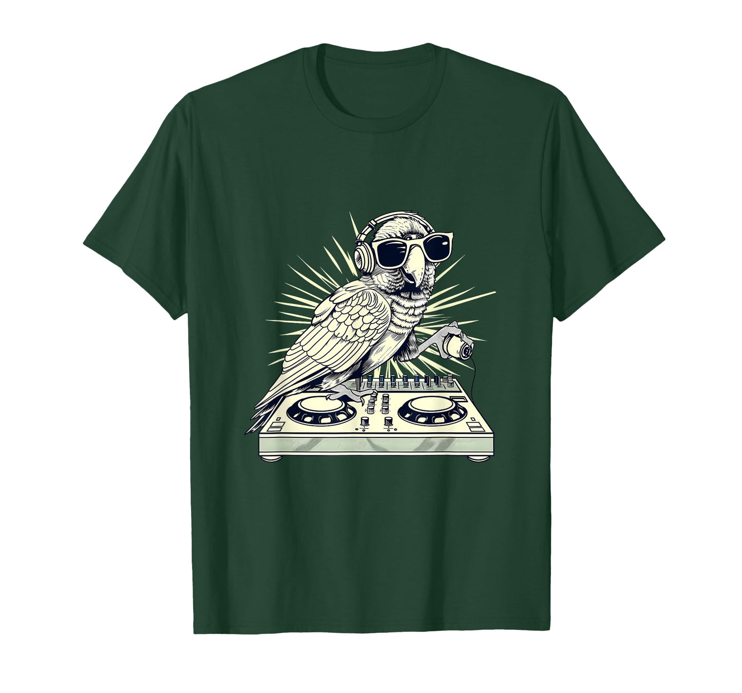 Parrot DJ Turntable DJ Parrot Bird EDM House Music Producer T-Shirt