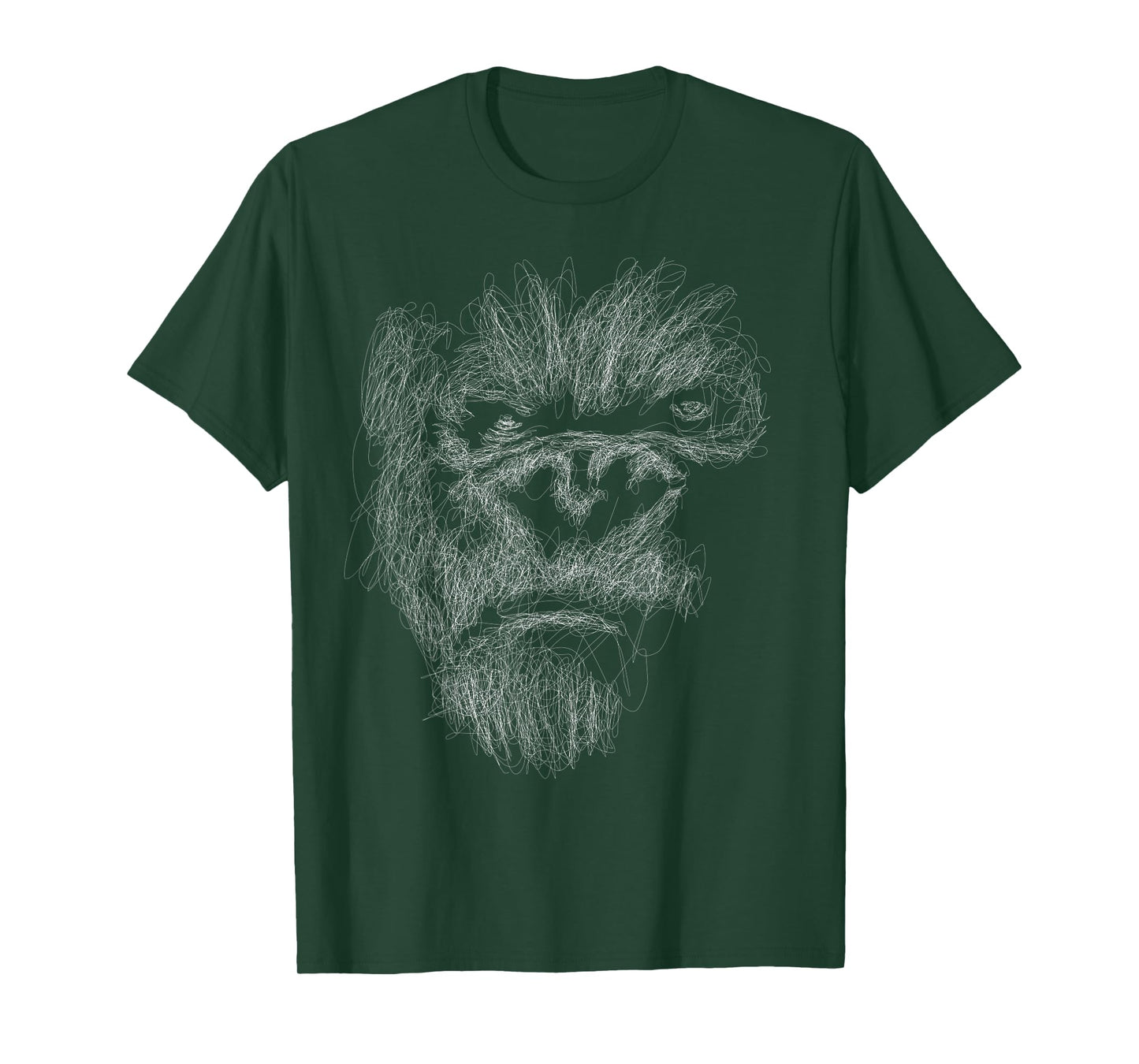 gorilla head scribble art face for lover Silverback animal T-Shirt
