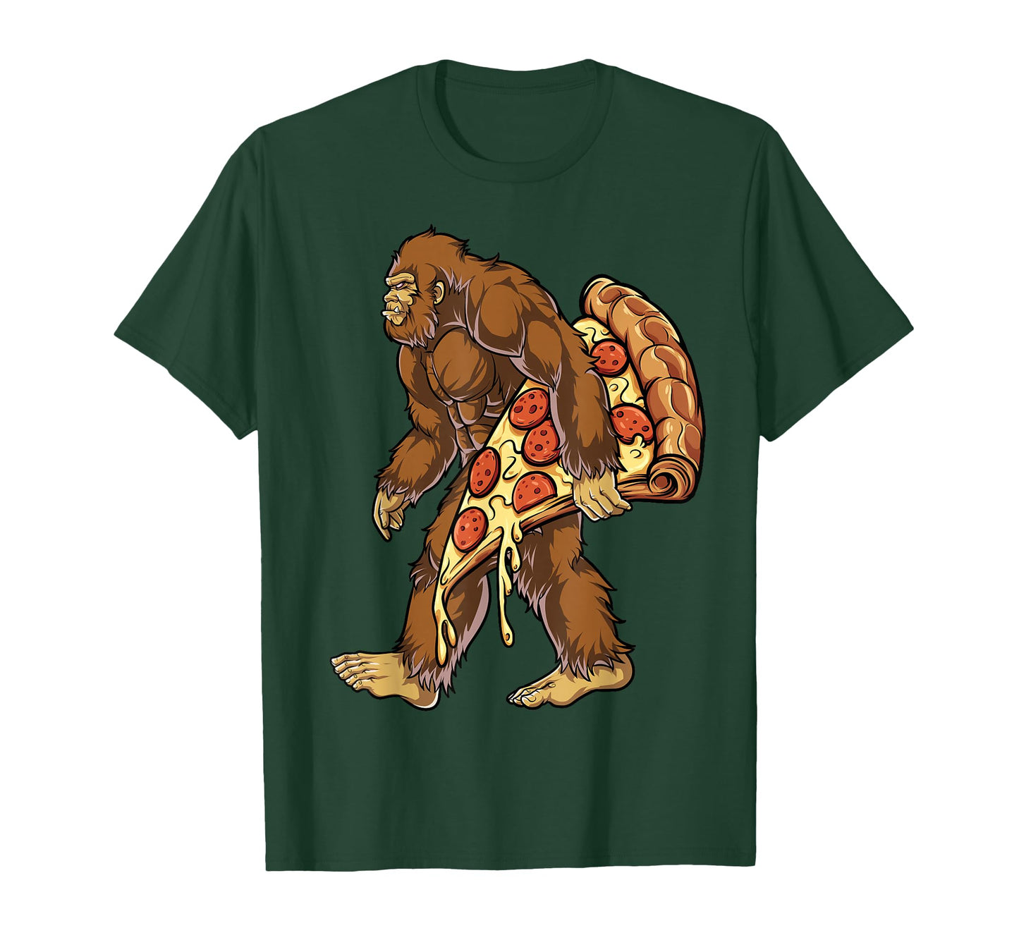 Bigfoot Pizza Funny Men Women Food Lovers Pepperoni T-Shirt