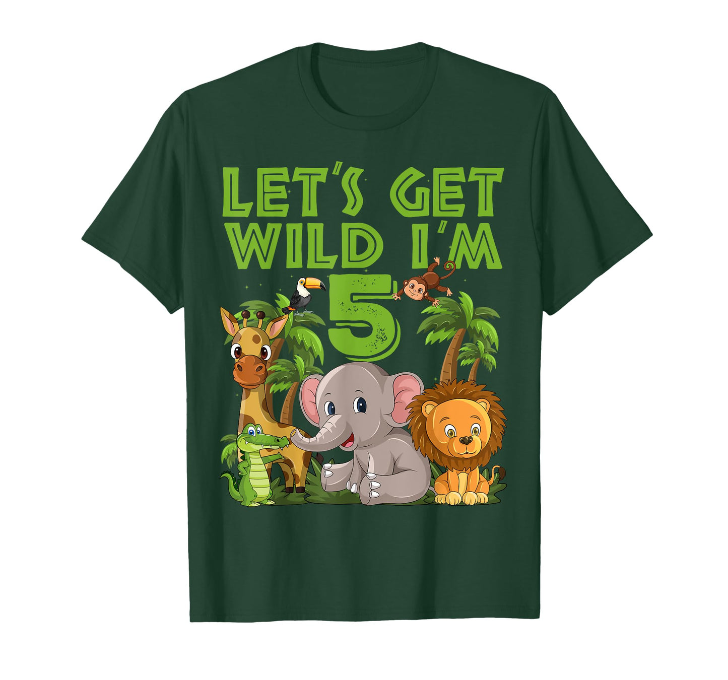 5 Year Old Zoo Birthday Safari Jungle Animal 5th B-day T-Shirt