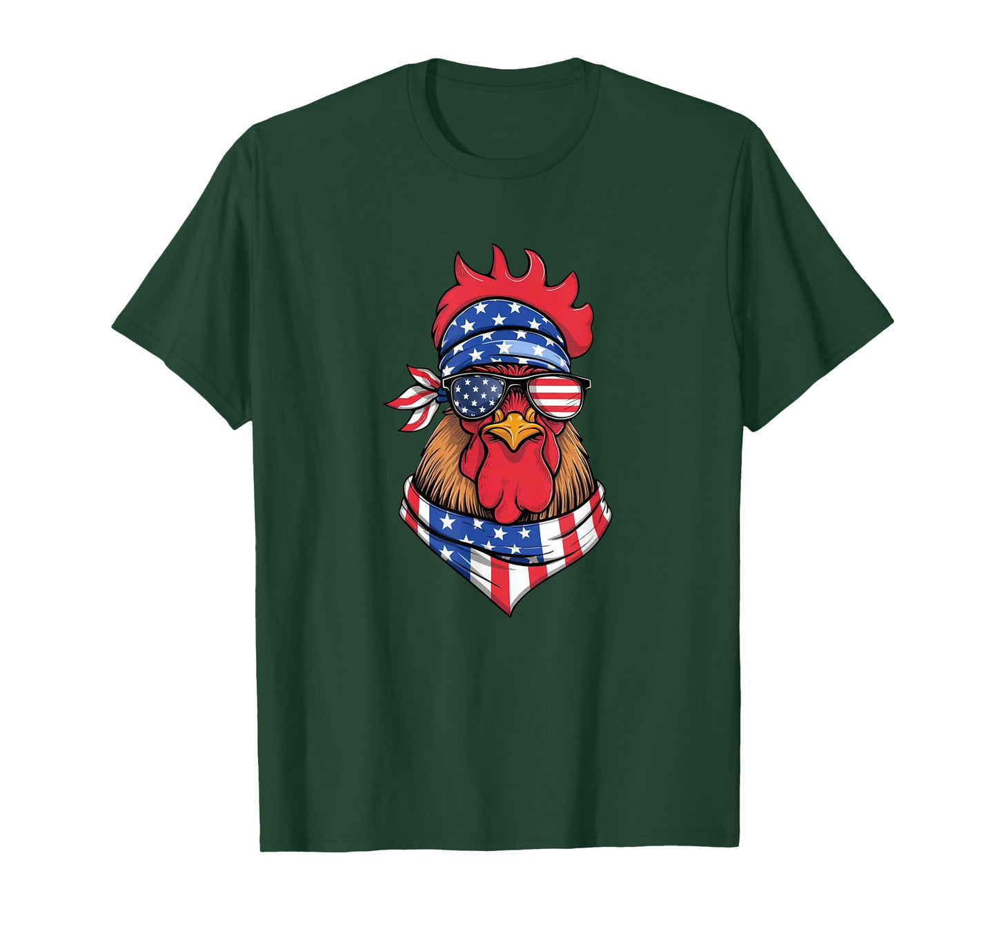Red White Blue Chicken Farm Animal Patriotic 4th Of July T-Shirt