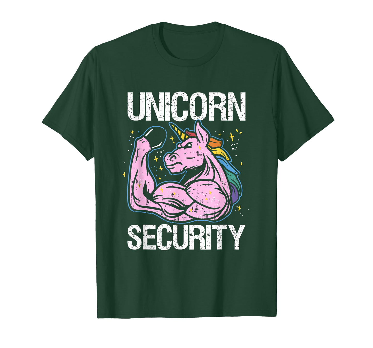 Unicorn Security Funny Costume Police Halloween Dad Men T-Shirt