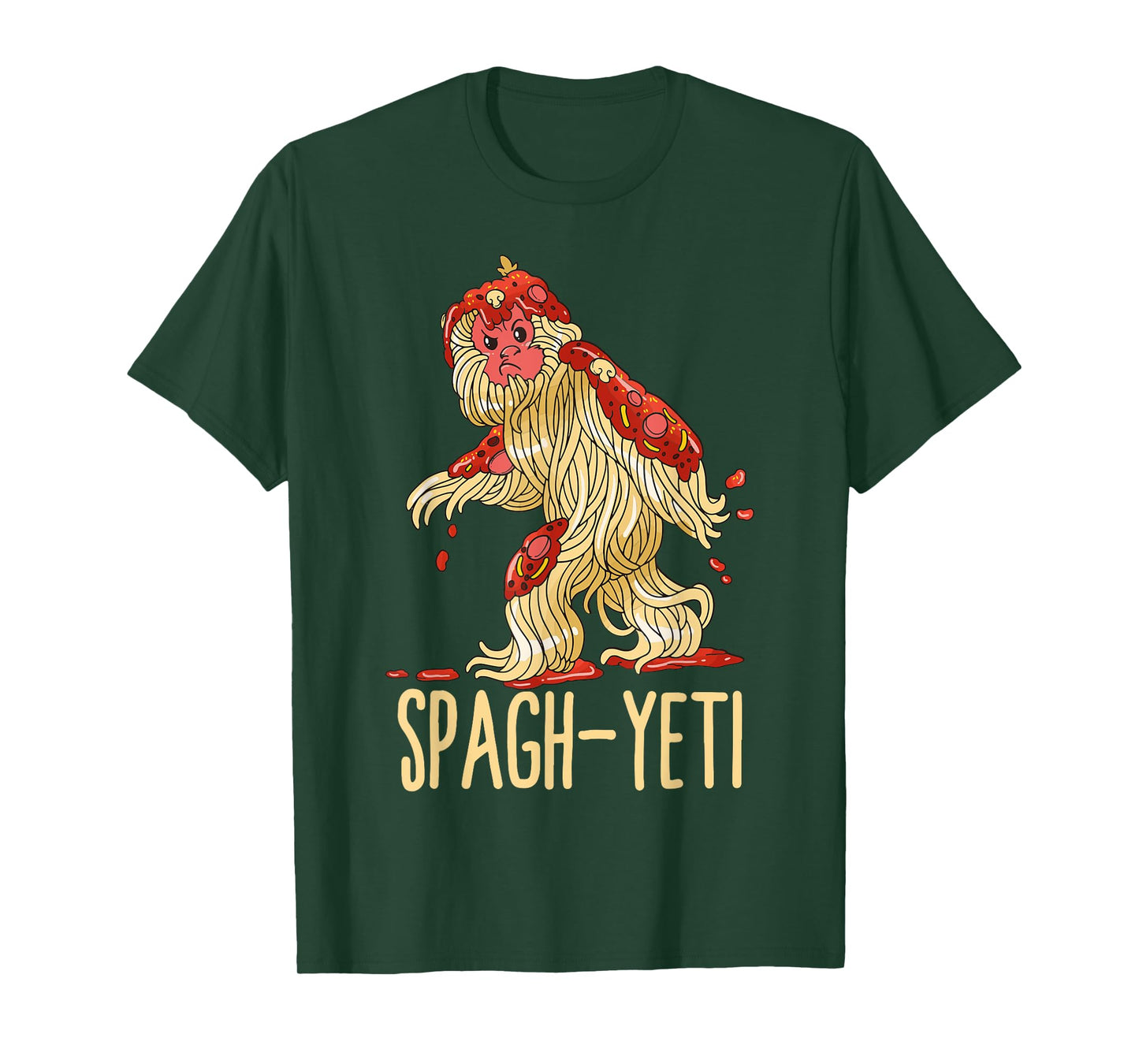 Spag-Yeti Spaghetti Spagyeti Funny Ramen Noodle Pasta T-Shirt