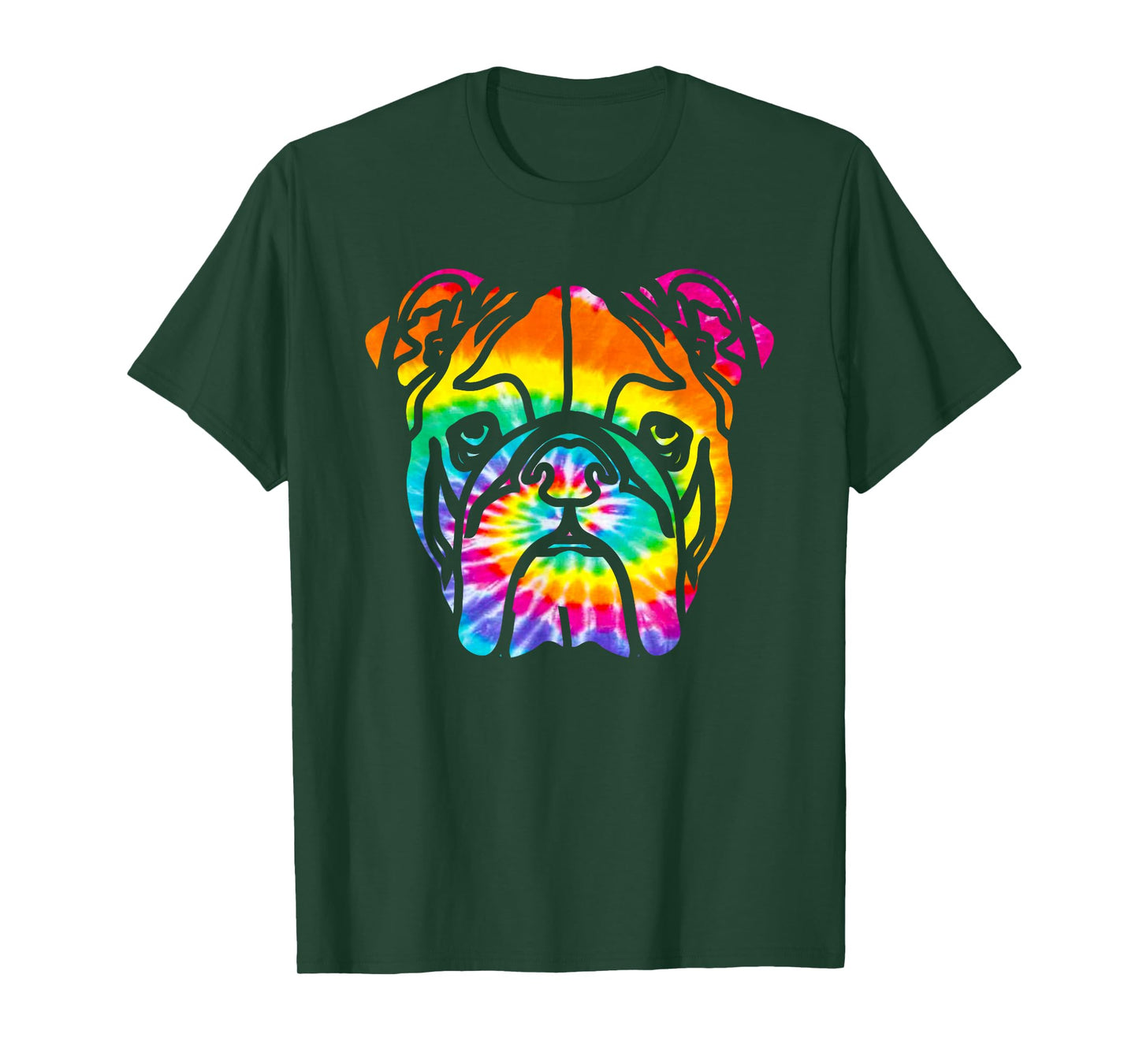 Bulldog T Shirt - Rainbow Trippy Hippie Tie Dye Shirt Men Women Girls Kids T-Shirt
