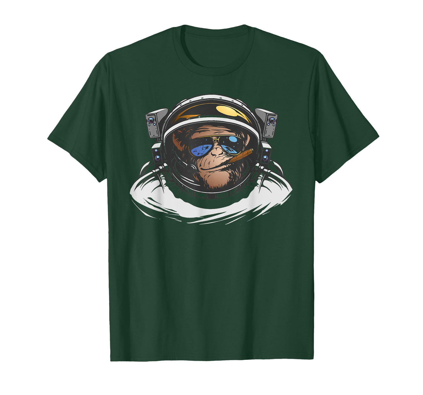 Funny Astronaut Monkey Smoking A Cigar Space T-Shirt