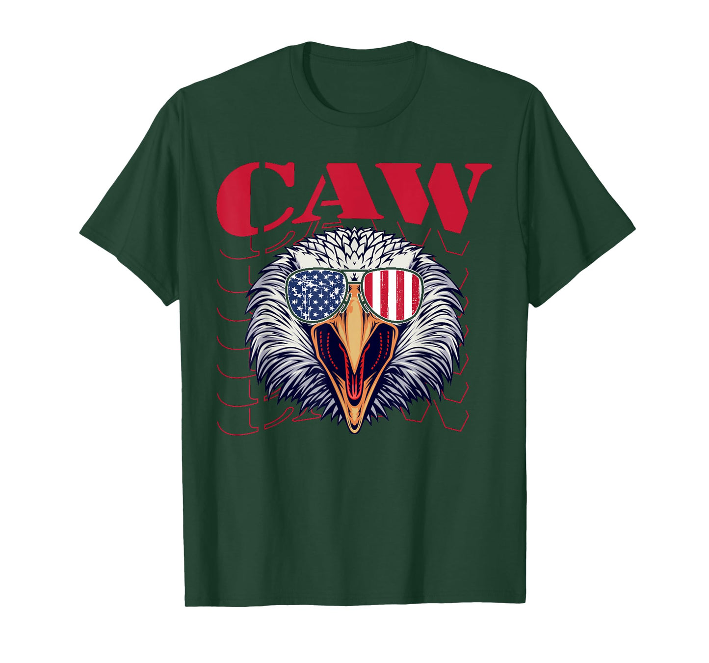 4th Of July Eagle Caw Retro American Flag Mens T-Shirt