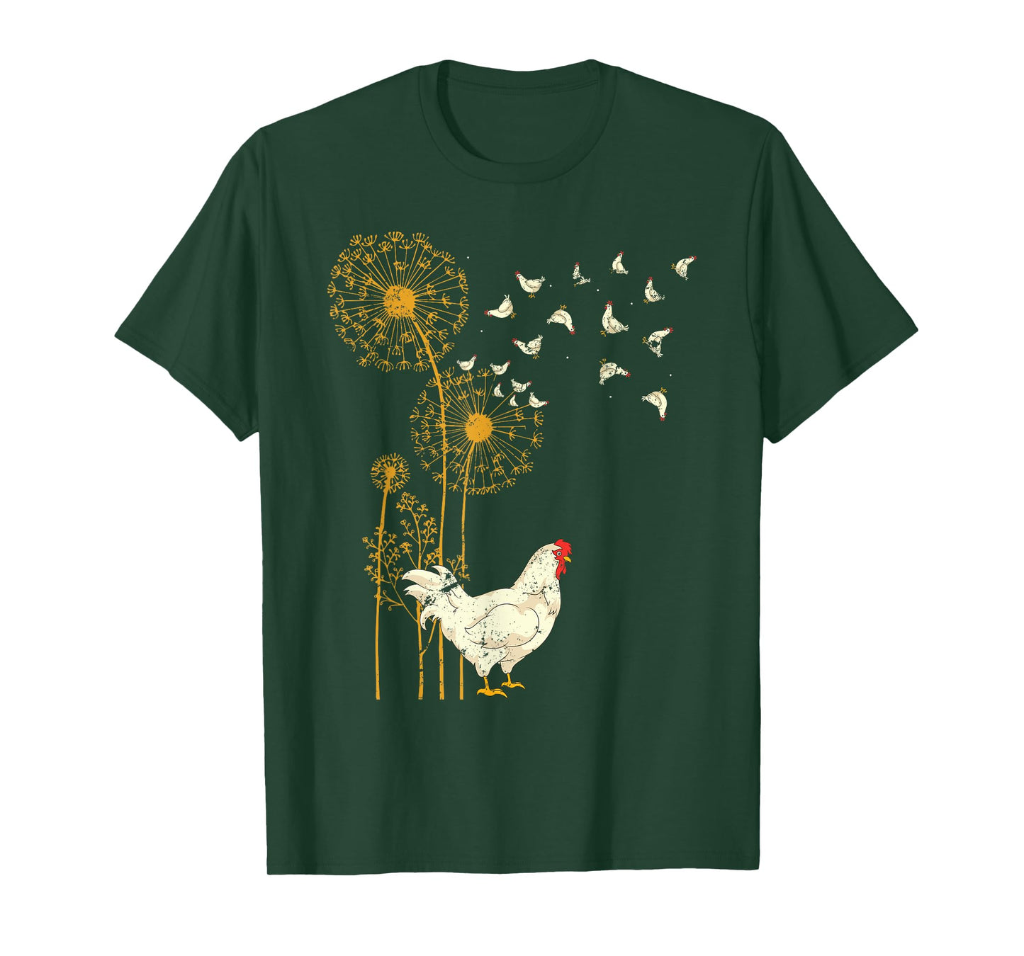 Farmer Poultry Bird Flower Farm Animal Dandelion Chicken T-Shirt
