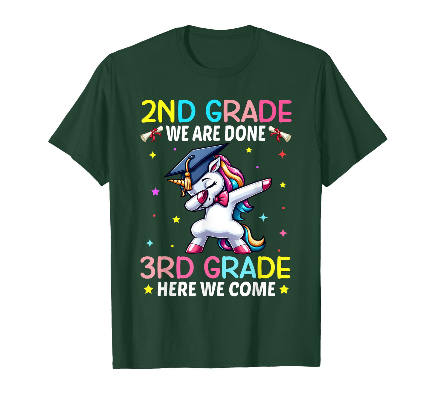 Girls 2nd Grade Graduation Unicorn Outfit Hello 3rd Grade T-Shirt