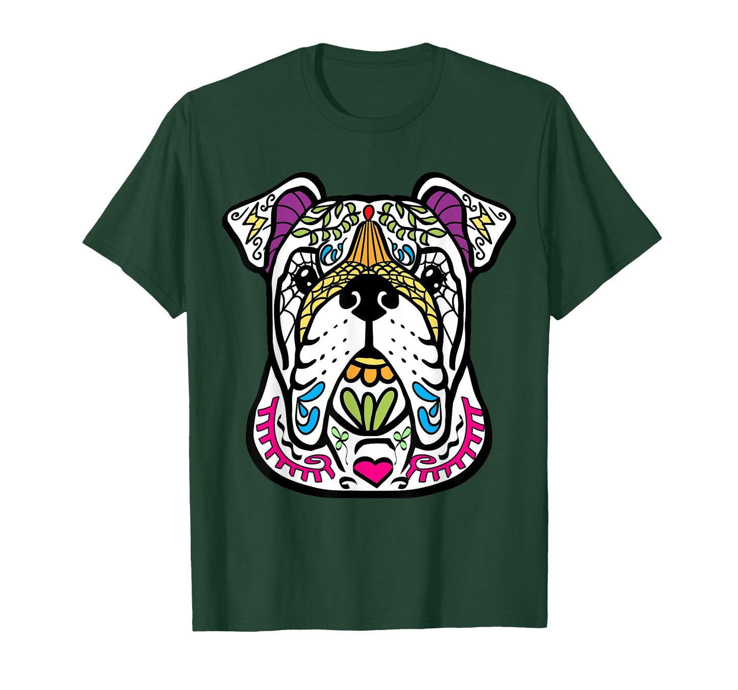 English Bulldog - Day Of The Dead Sugar Skull Dog Gift T-Shirt for Men Women Kids