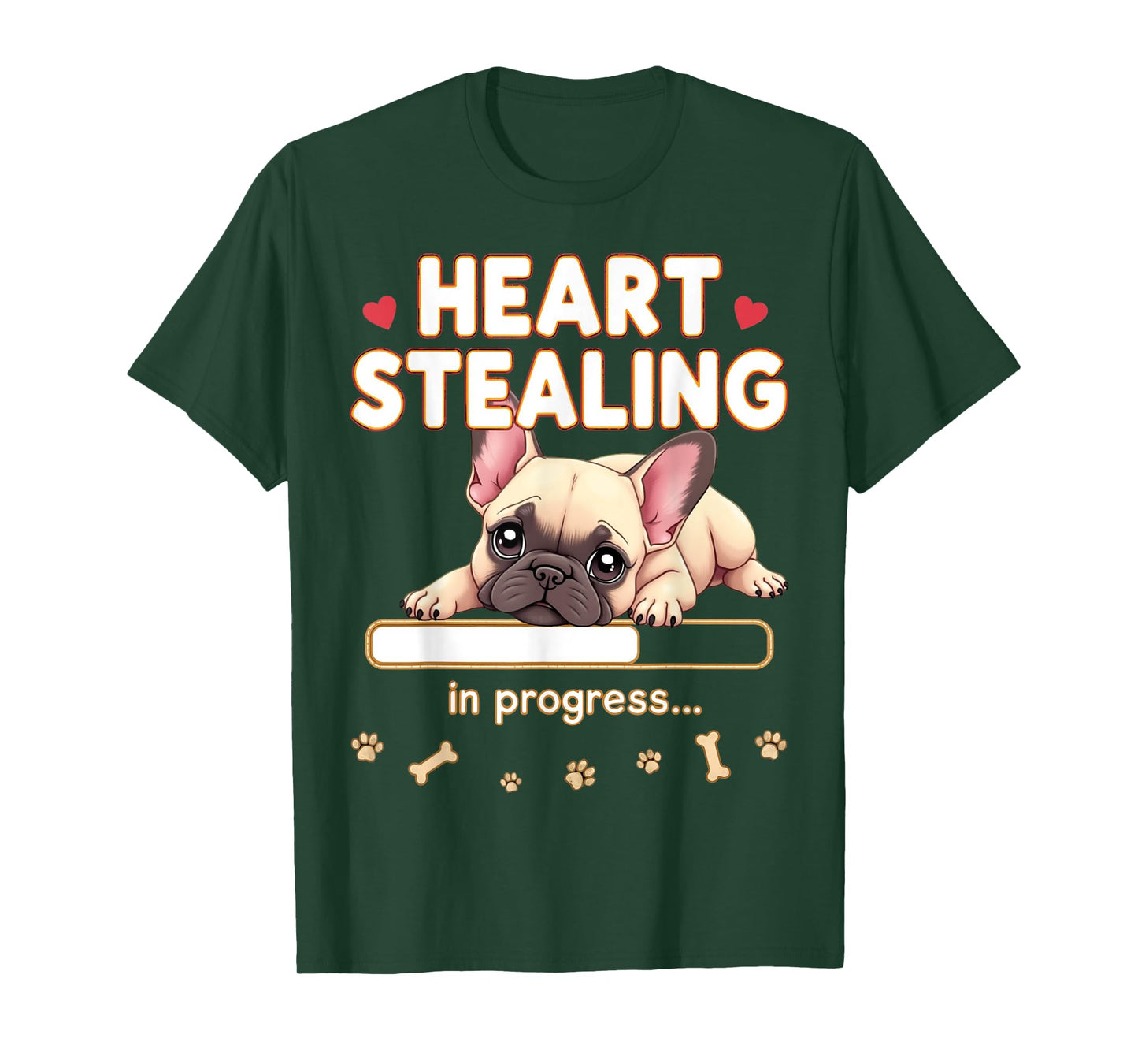 Heart French Bulldog Dog Funny Gift Frenchie Puppy T-Shirt