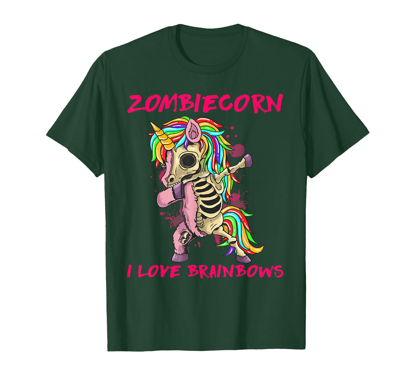 Zombiecorn I Love Brainbows Zombie Halloween Unicorn Lovers T-Shirt