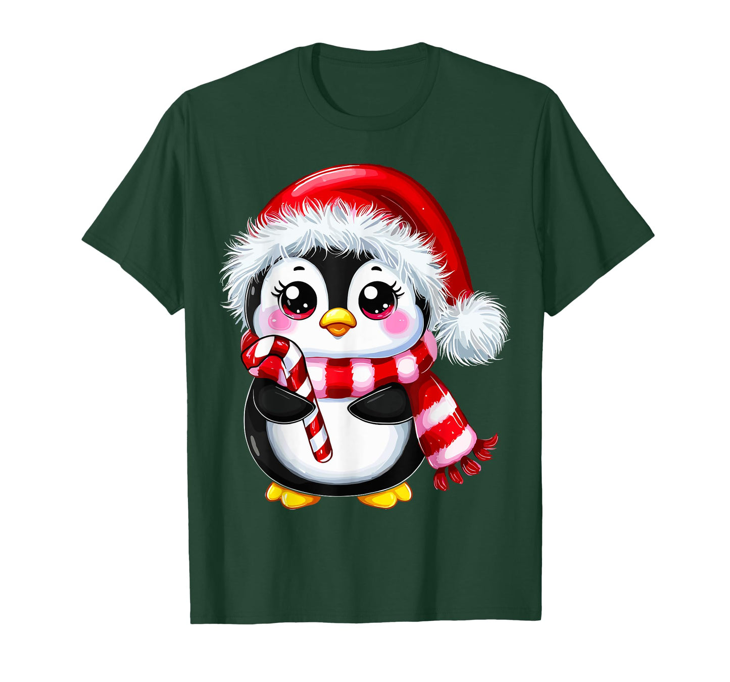 Penguin Christmas Lover Unisex-Adult T-Shirt Black Small Modern Casual Cartoon Christmas Winter Pull On 1 Count 0 Pockets Lightweight Unique Design Slightly Stretchable T-Shirt