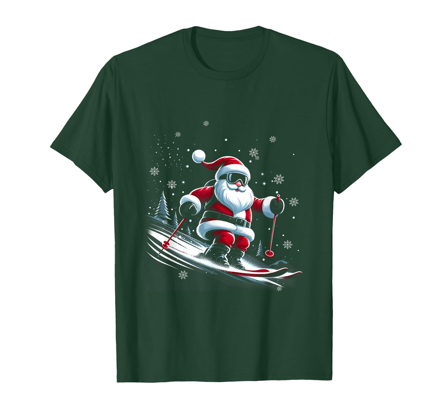 Skiing Santa Claus Christmas Ski Winter Sport X-Mas Skier T-Shirt