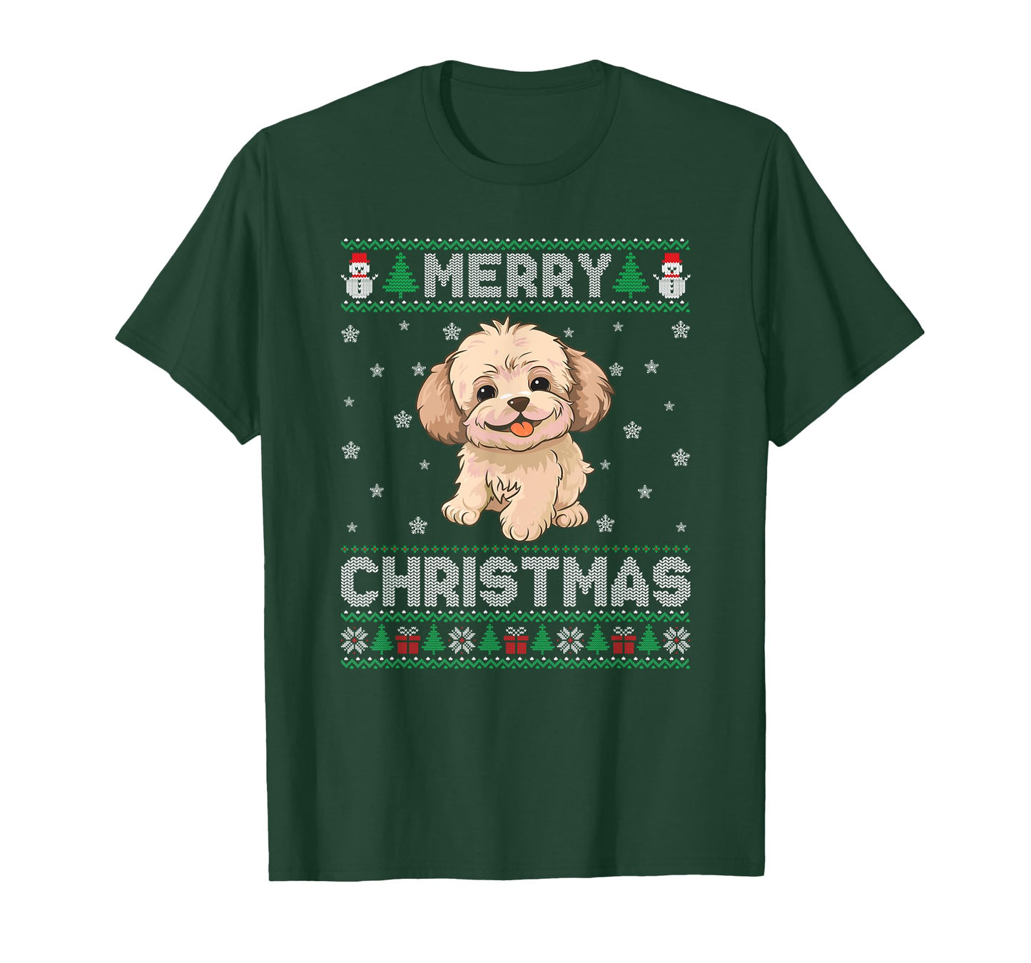 Maltipoo Dog Men Women Kids Ugly Christmas Sweater T-Shirt