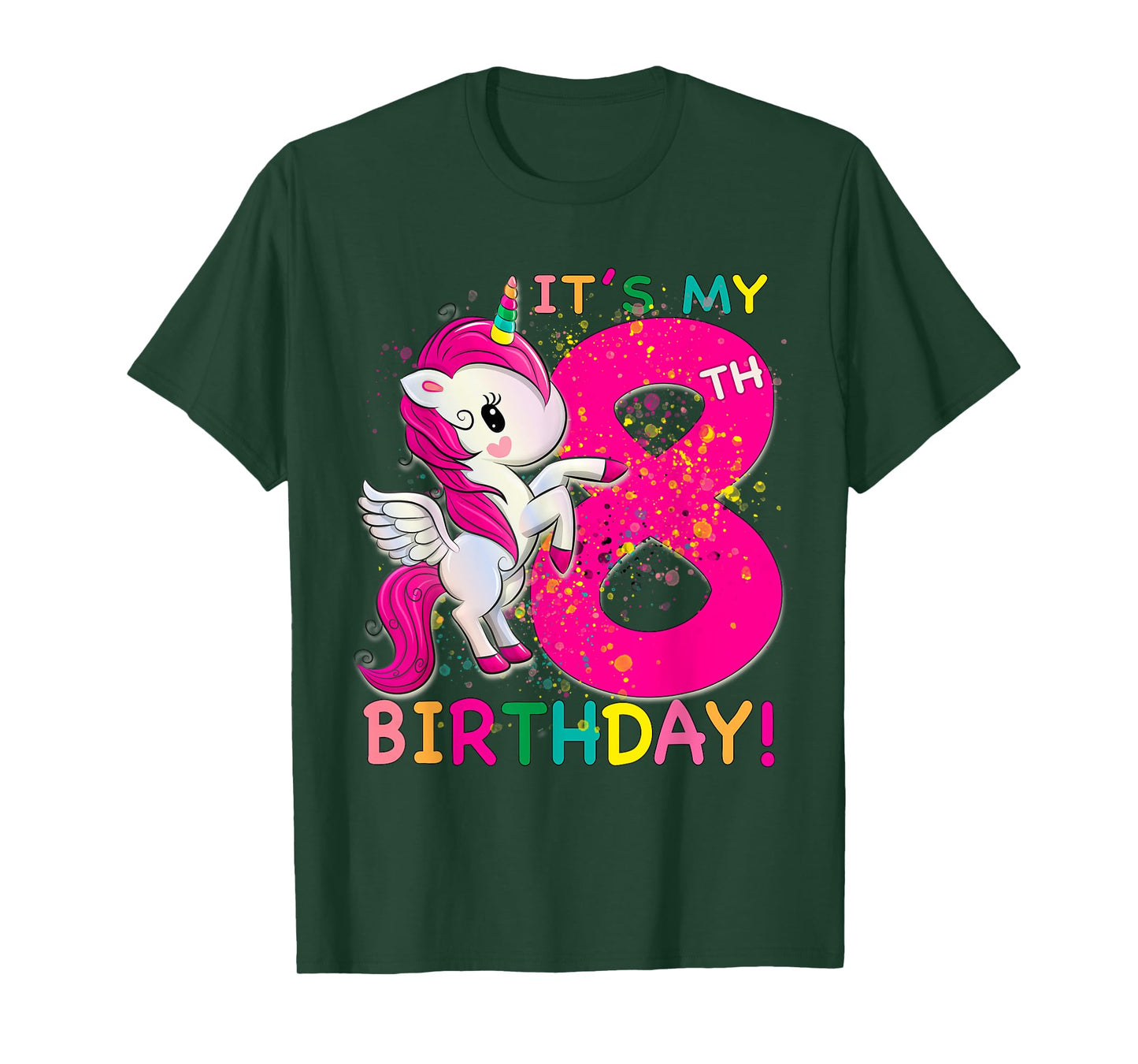 Kids Its My 8th Birthday Unicorn 8 year old Birthday girl T-Shirt