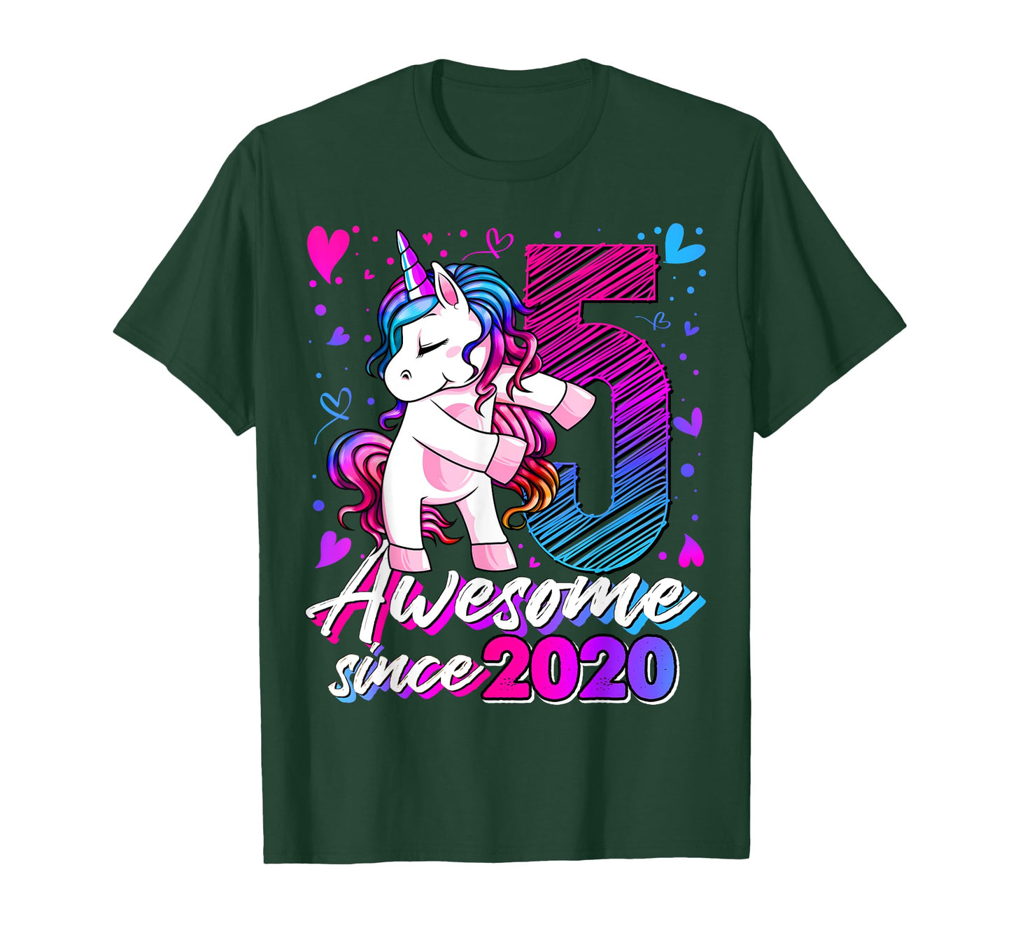 5 Year Old Unicorn Gifts For Girls 5th Birthday Girl Party T-Shirt