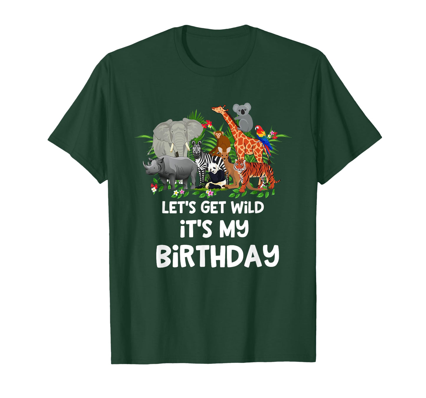 Let's Get Wild It's My Birthday Zoo Birthday Party Animal T-Shirt