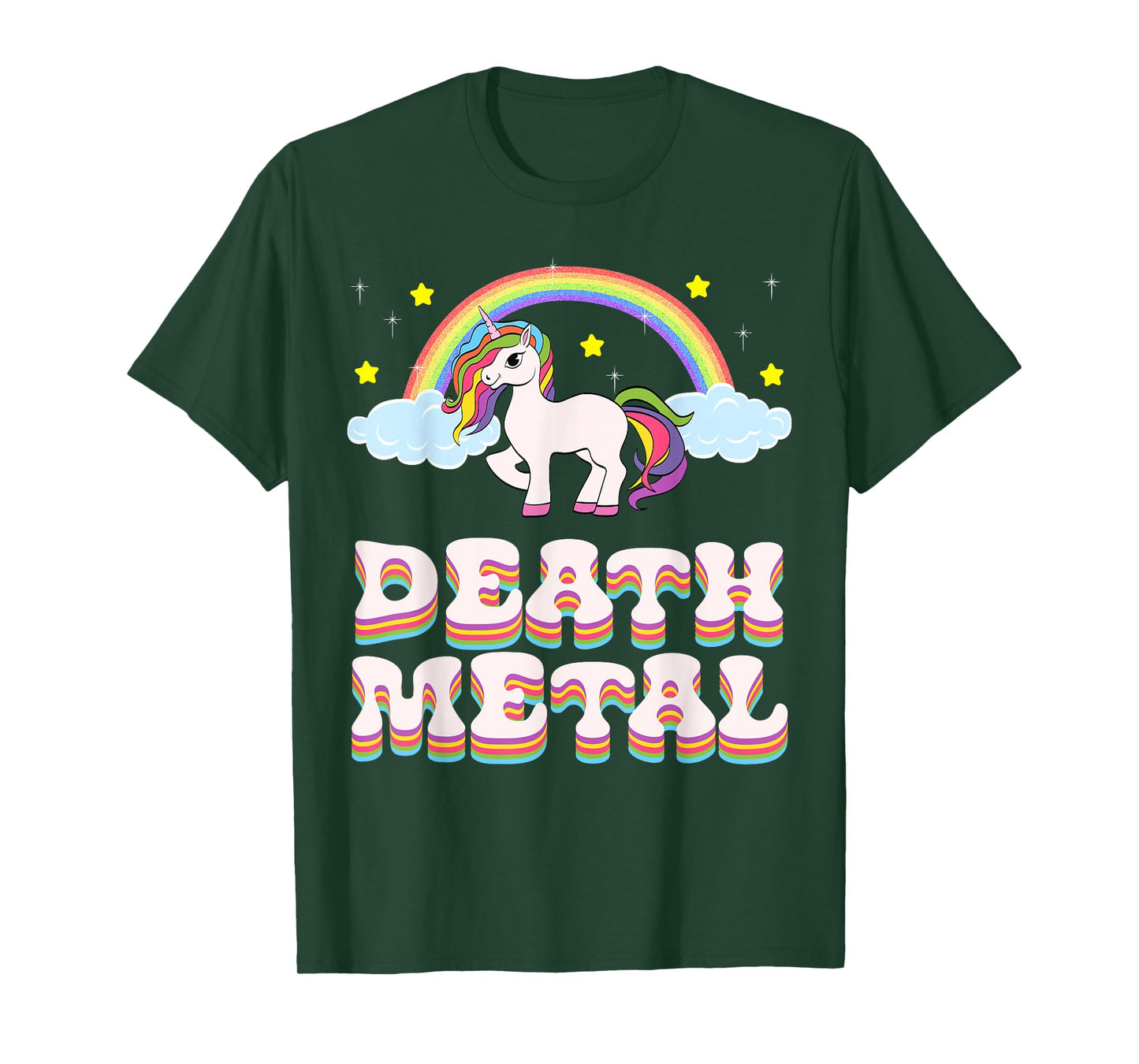 Funny Death Metal Unicorn Rainbow T-Shirt Gift T-Shirt