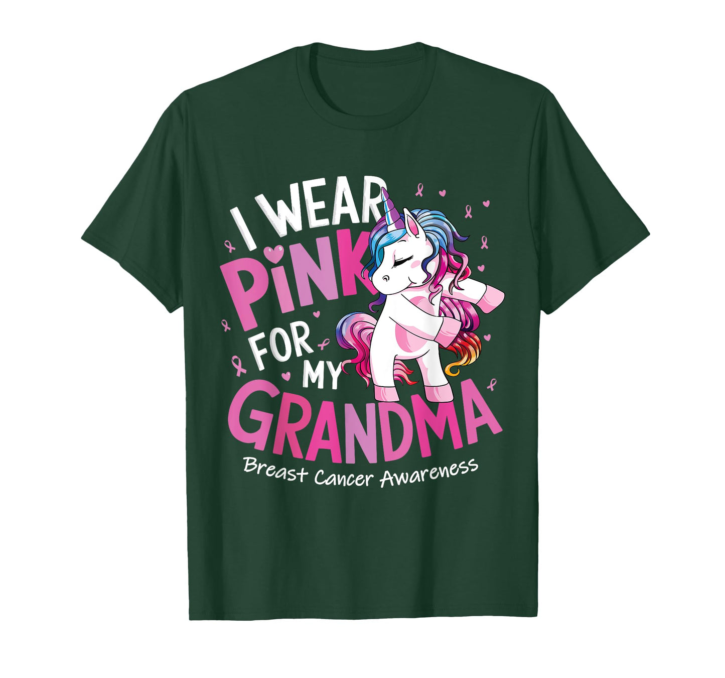 Breast Cancer Awareness Wear Pink Grandma Kids Baby Toddler T-Shirt